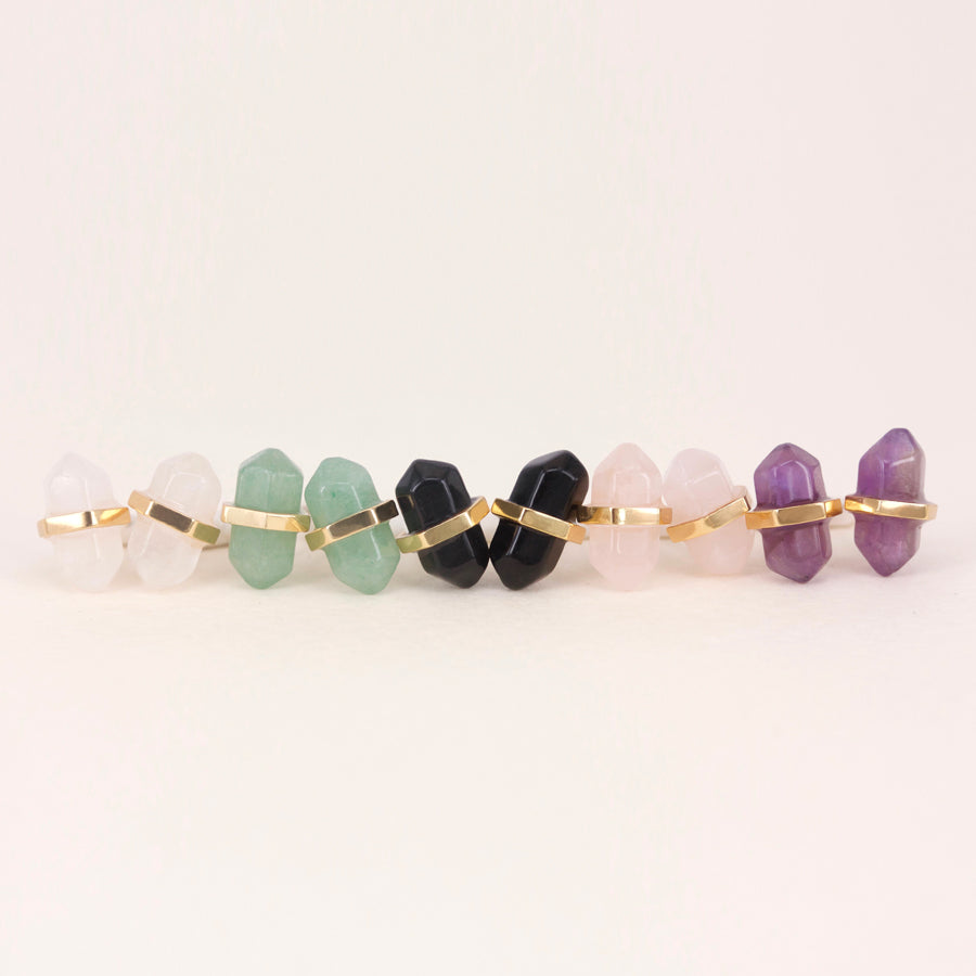 Crystal Healing Gemstone Stud Earrings in different colours