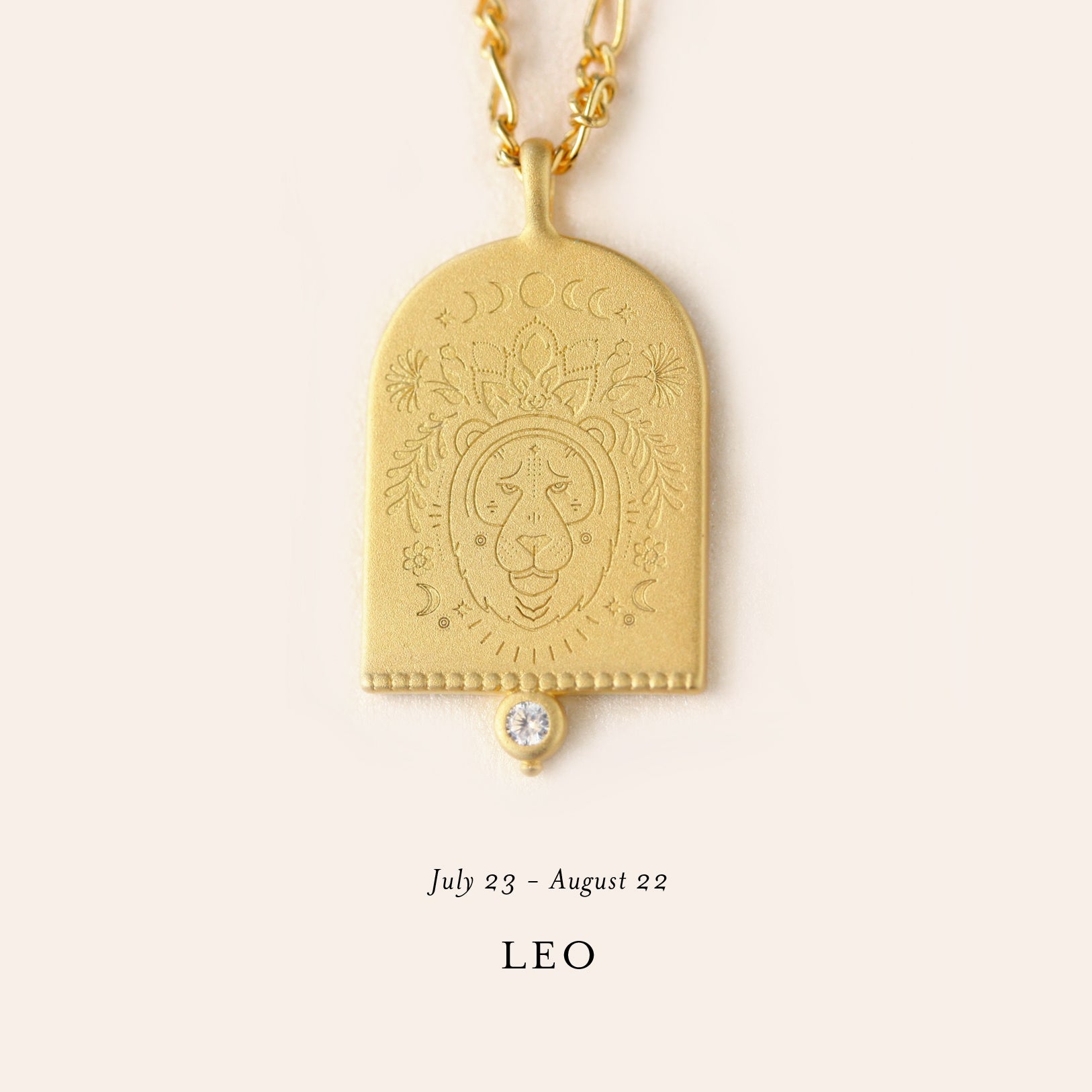 Leo Zodiac Necklace in Gold