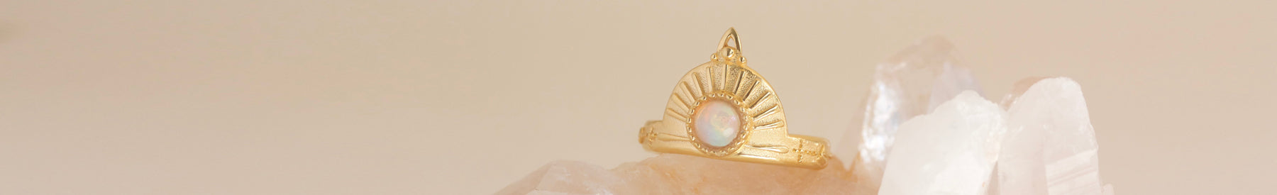 Celestial Jewellery an opal and gold sun ring