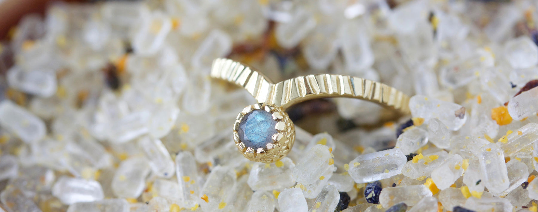 Labradorite Stacking Ring in Gold NZ