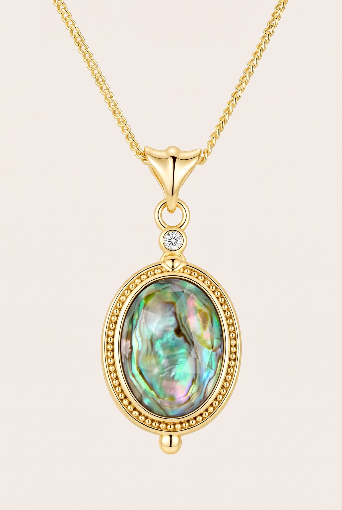 Gold Hidden Light Pāua Necklace