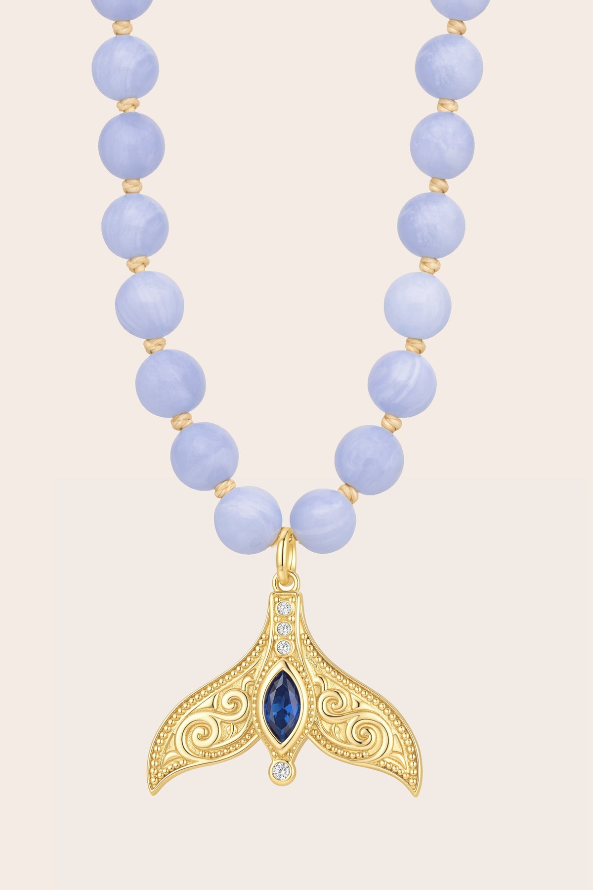 Gold Spirit Whale Mala Necklace