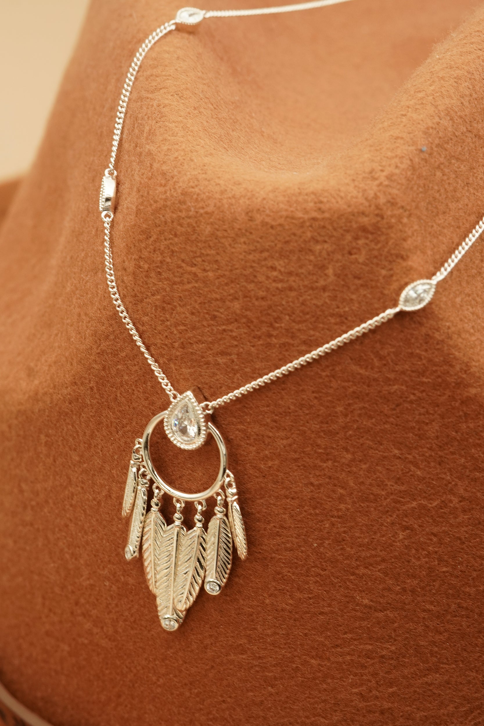 Dream Catcher Necklace - Silver