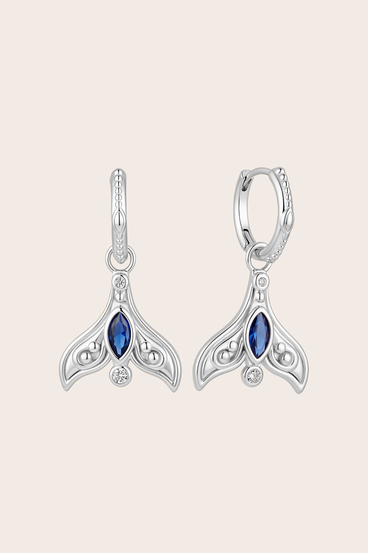 Silver Spirit Whale Earrings