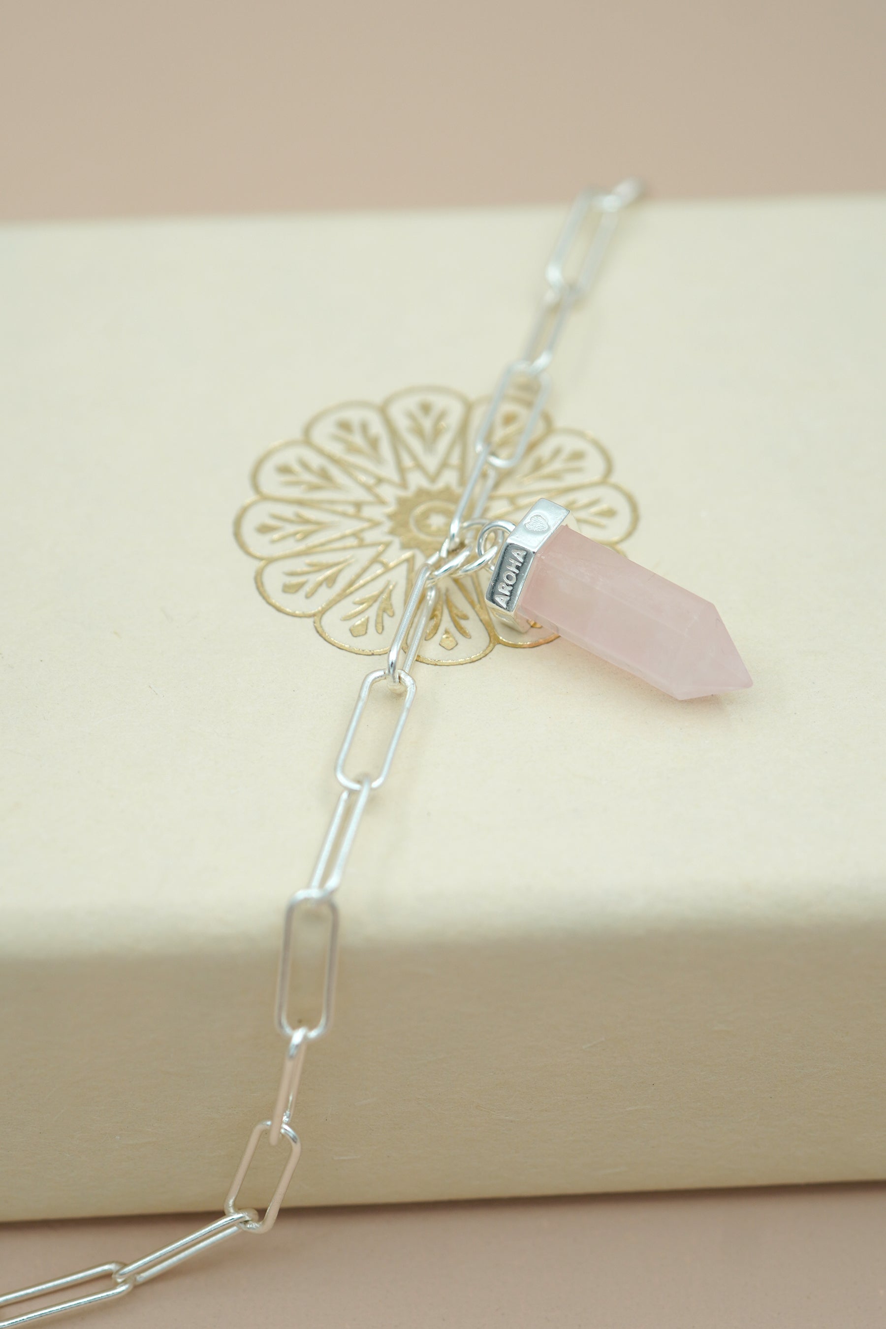 Rose Quartz Aroha Bracelet - Silver