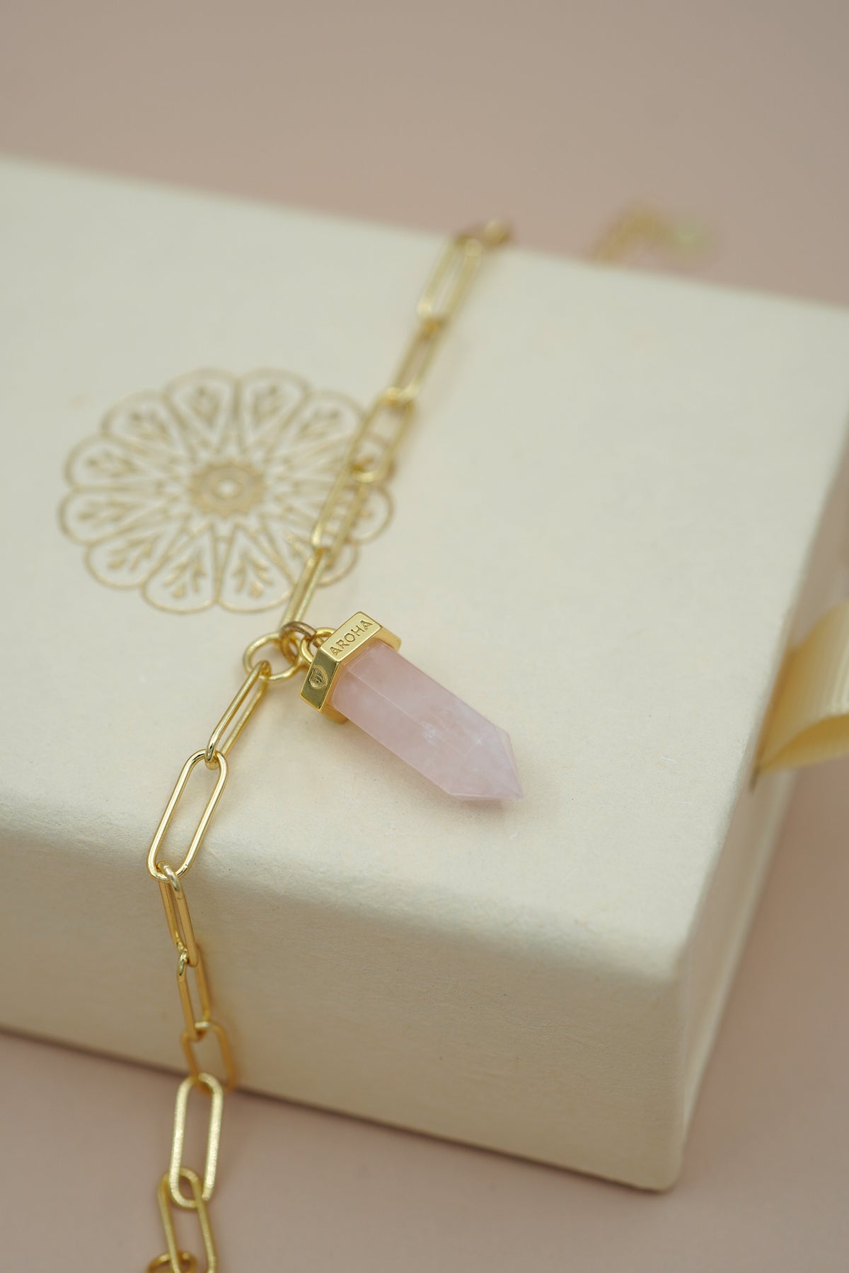 Rose Quartz Aroha Bracelet - Gold