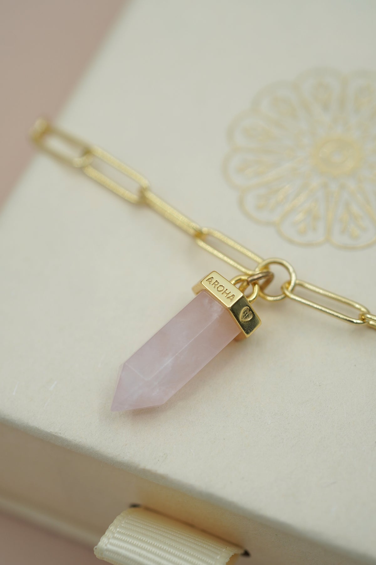 Rose Quartz Aroha Bracelet - Gold