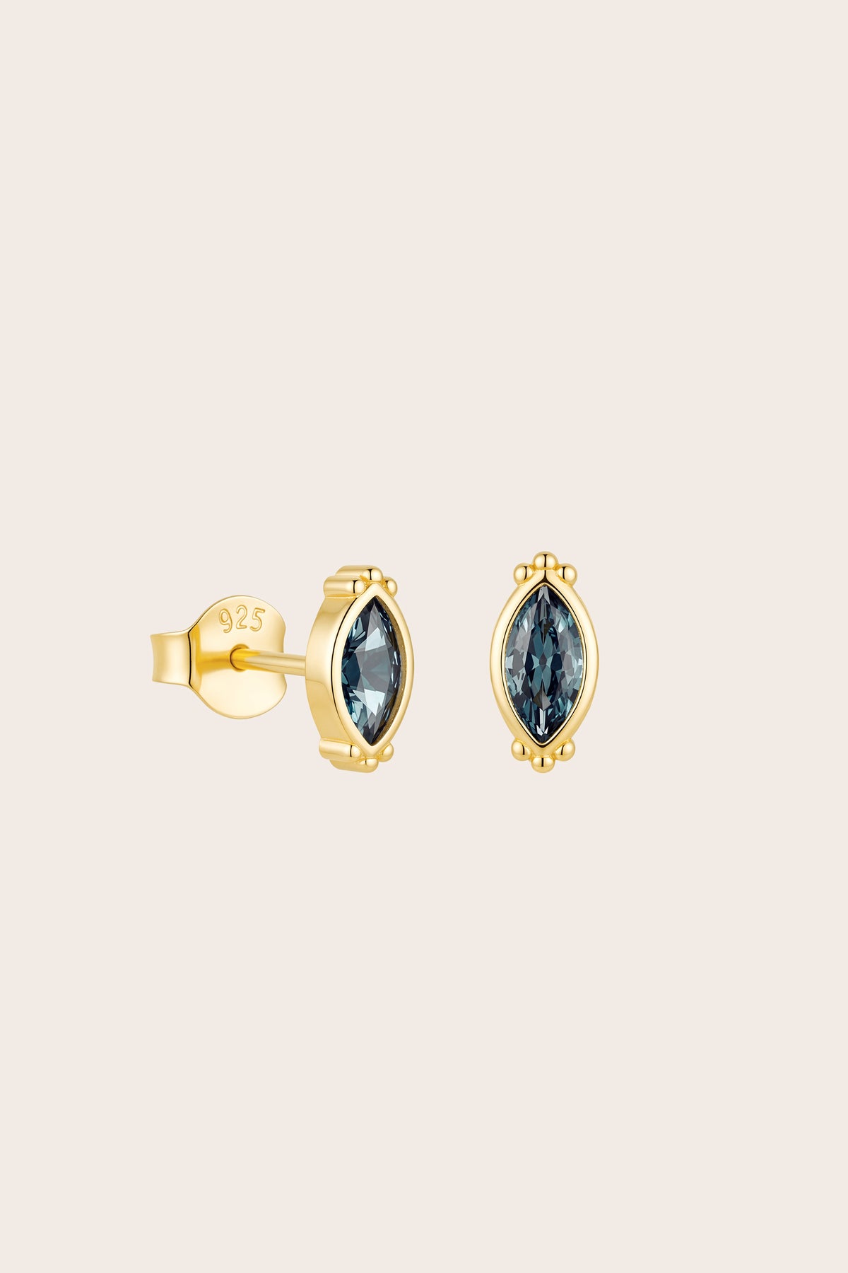 Gold Into The Blue Studs