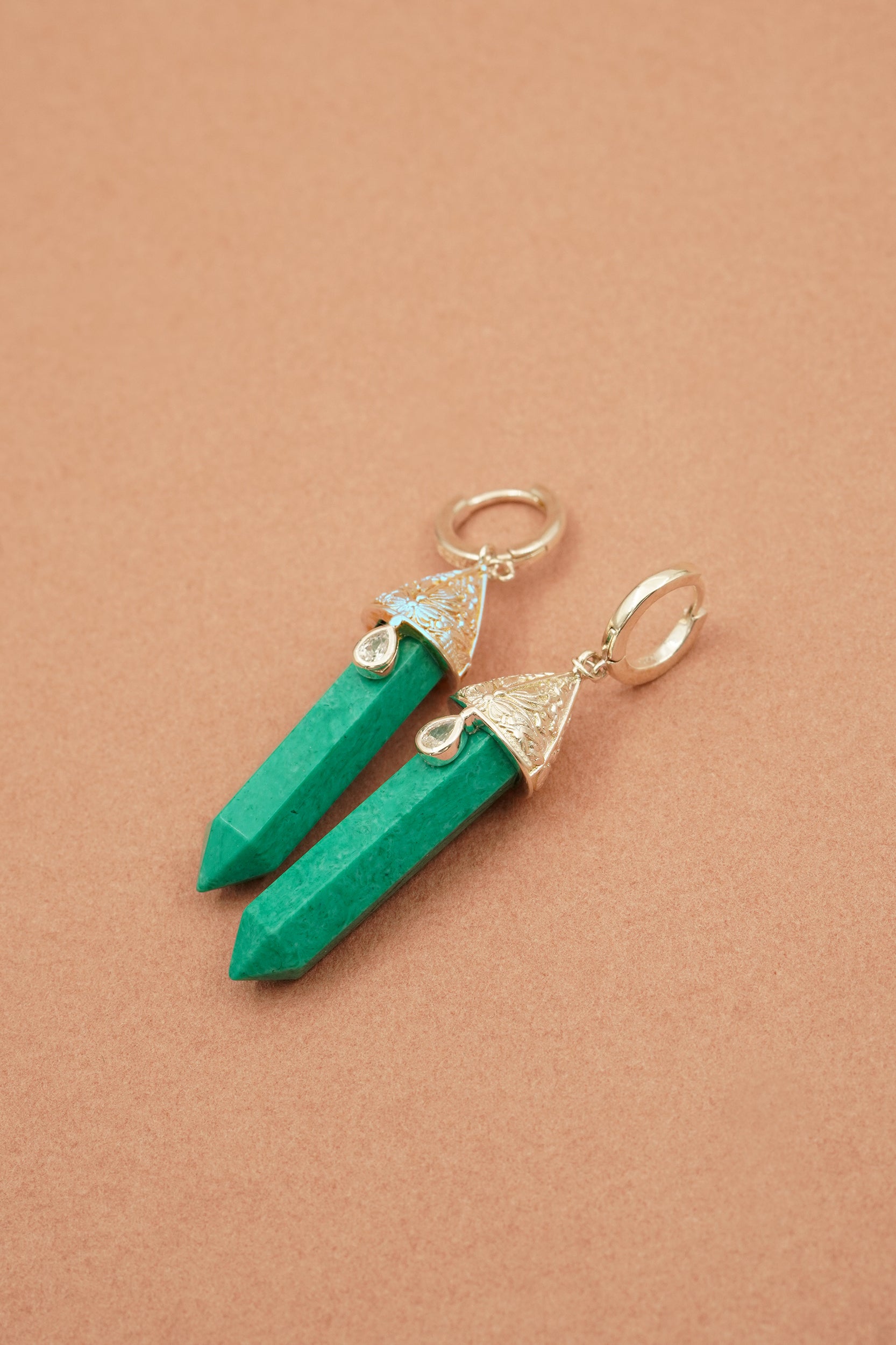 Turquoise Wanderer Earrings - Silver