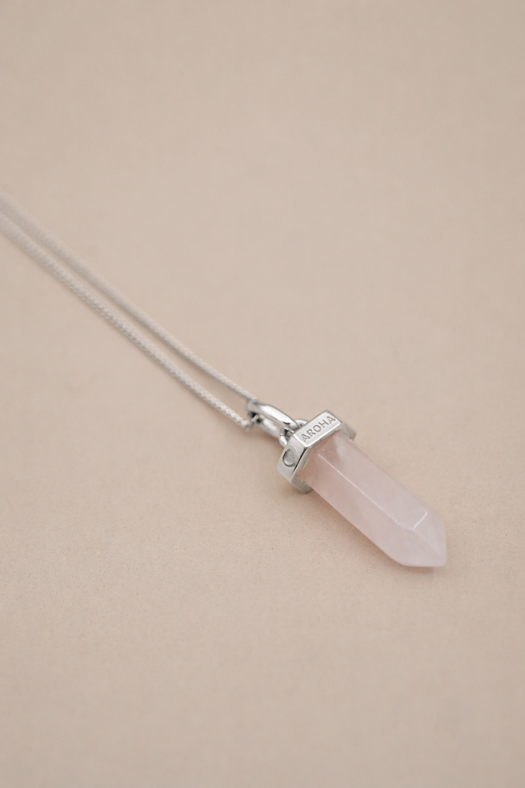 Rose Quartz Aroha Necklace - Silver