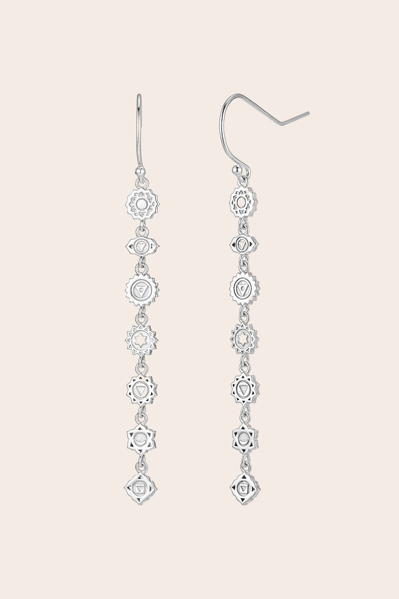 Seven Chakras Earrings Silver