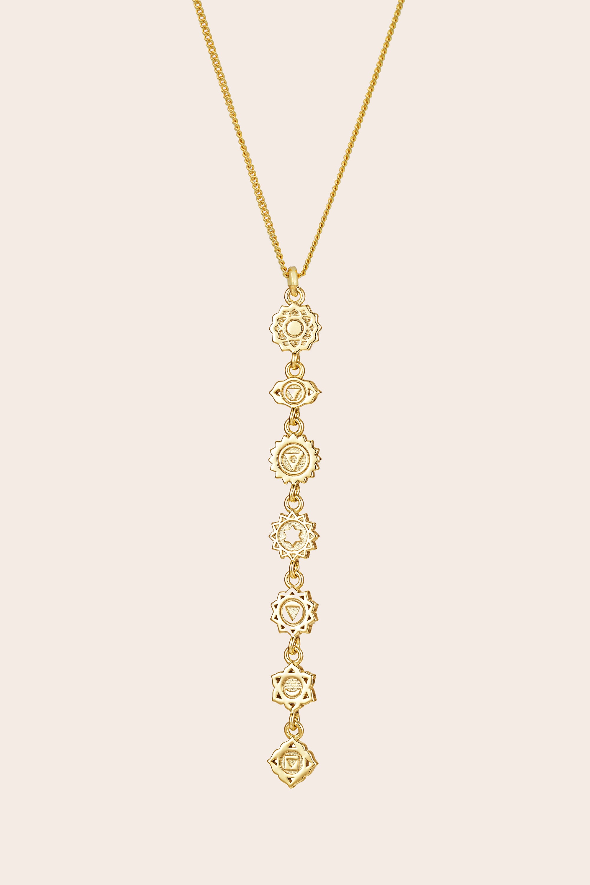 Seven Chakras Necklace Gold