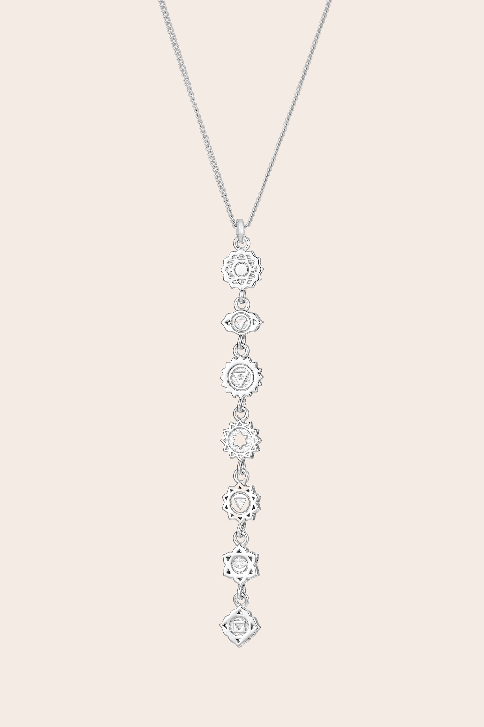 Seven Chakras Necklace Silver