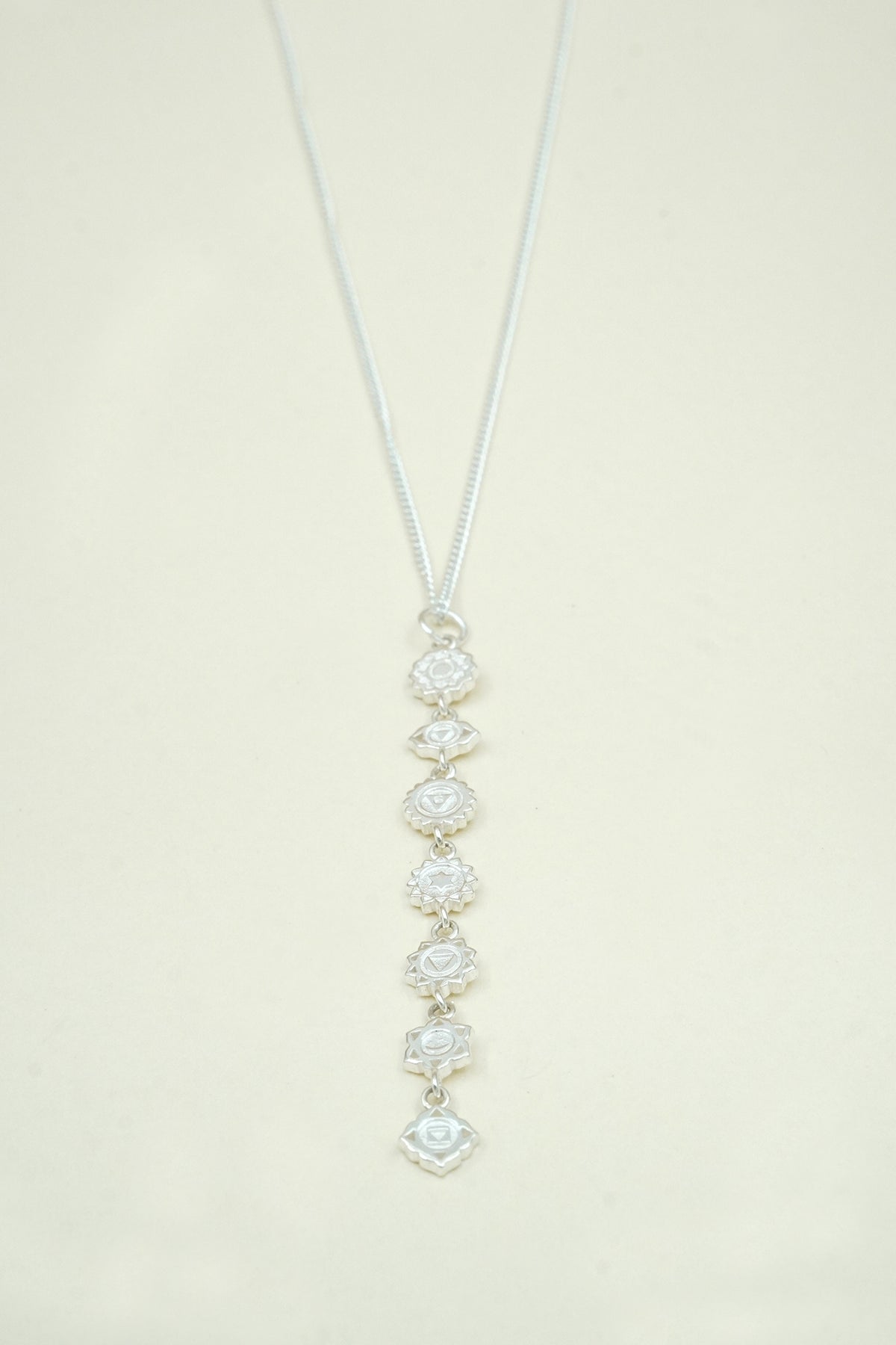 Seven Chakras Necklace Silver
