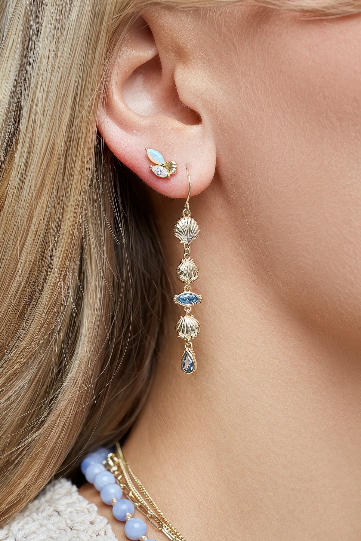 Gold Ocean Treasure Earrings
