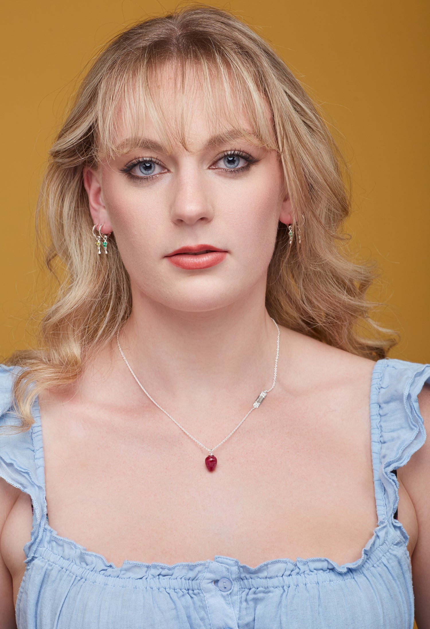 Silver Birthstone Hoops - April/Crystal
