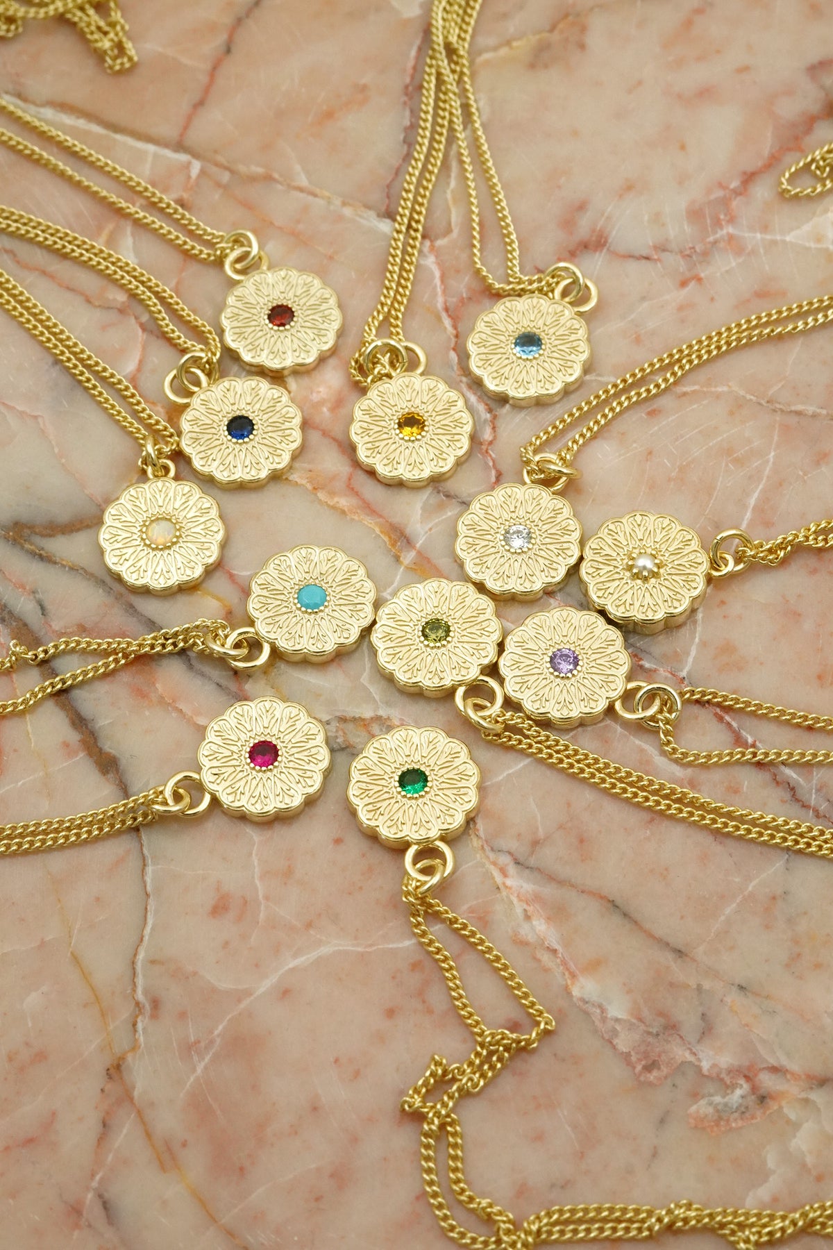 Gold Birthstone Necklace - July/Ruby