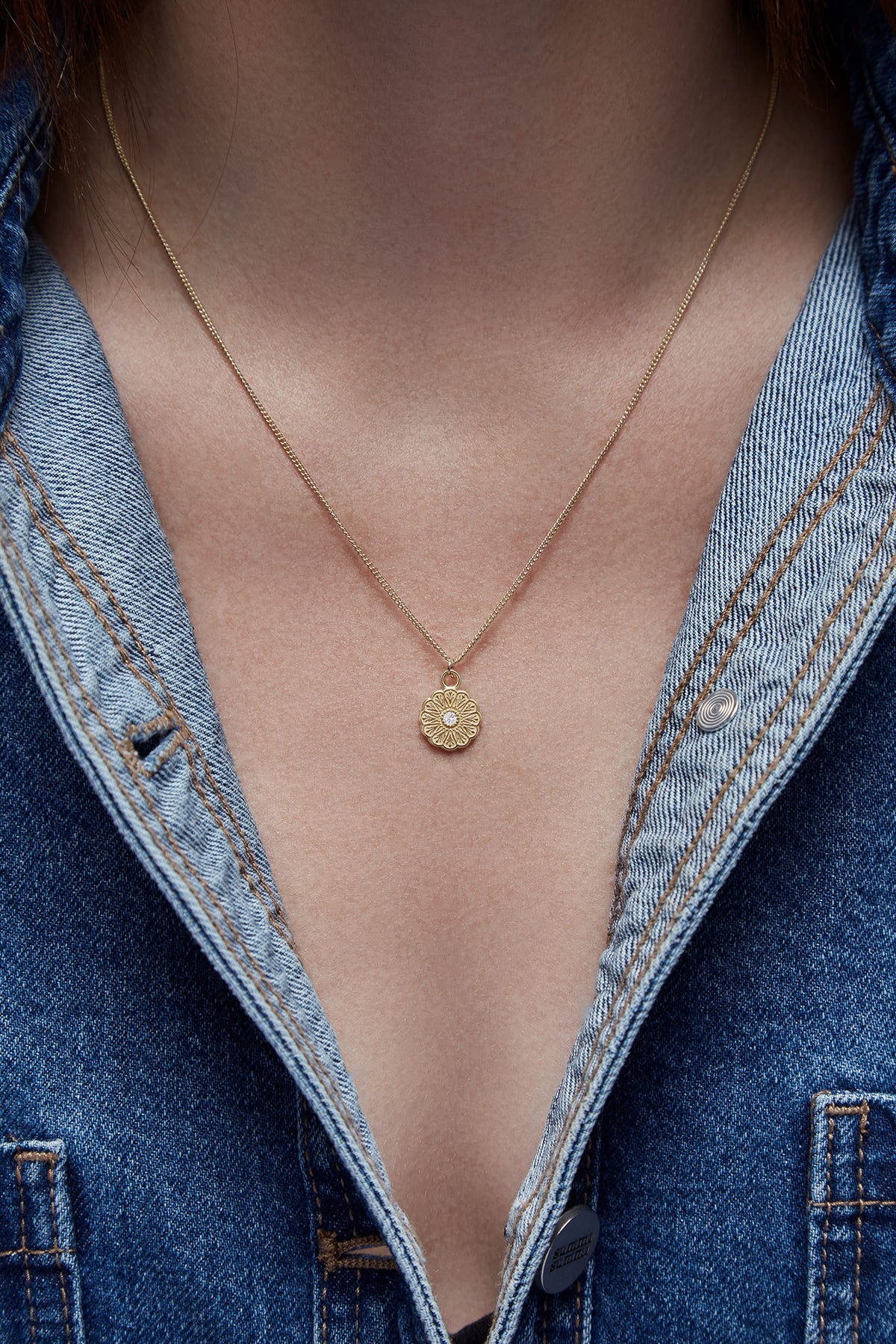 Gold Birthstone Necklace - April/Diamond
