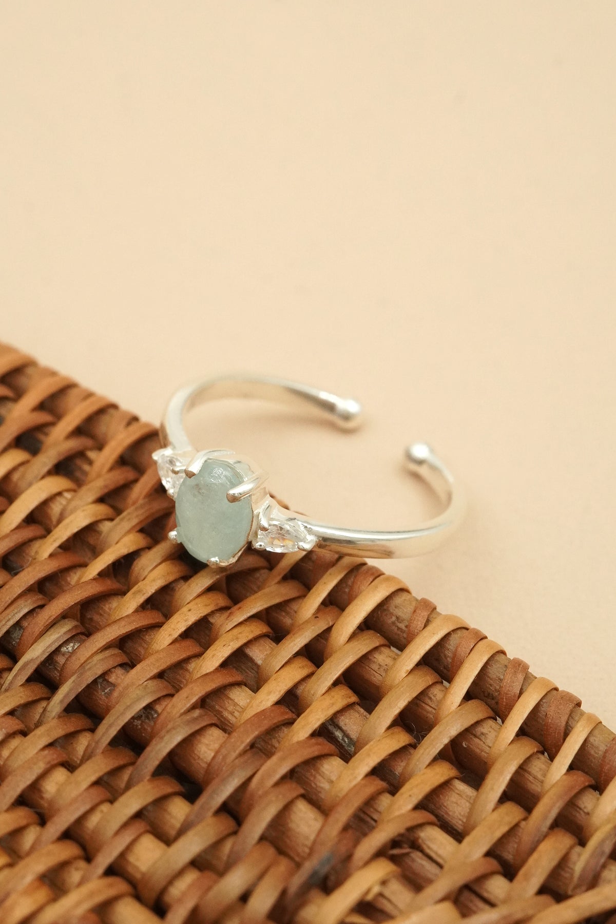 March Birthstone Ring - Silver