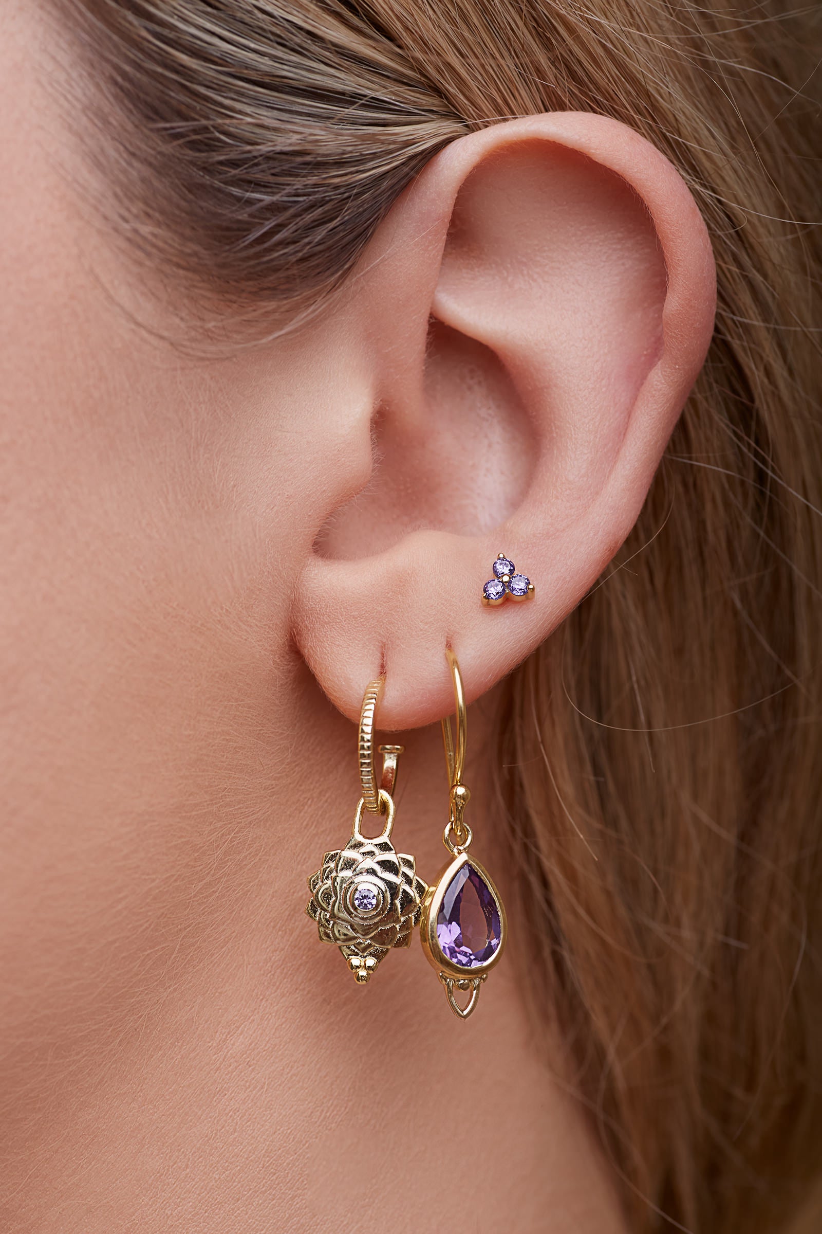 Crown Chakra Earrings Gold