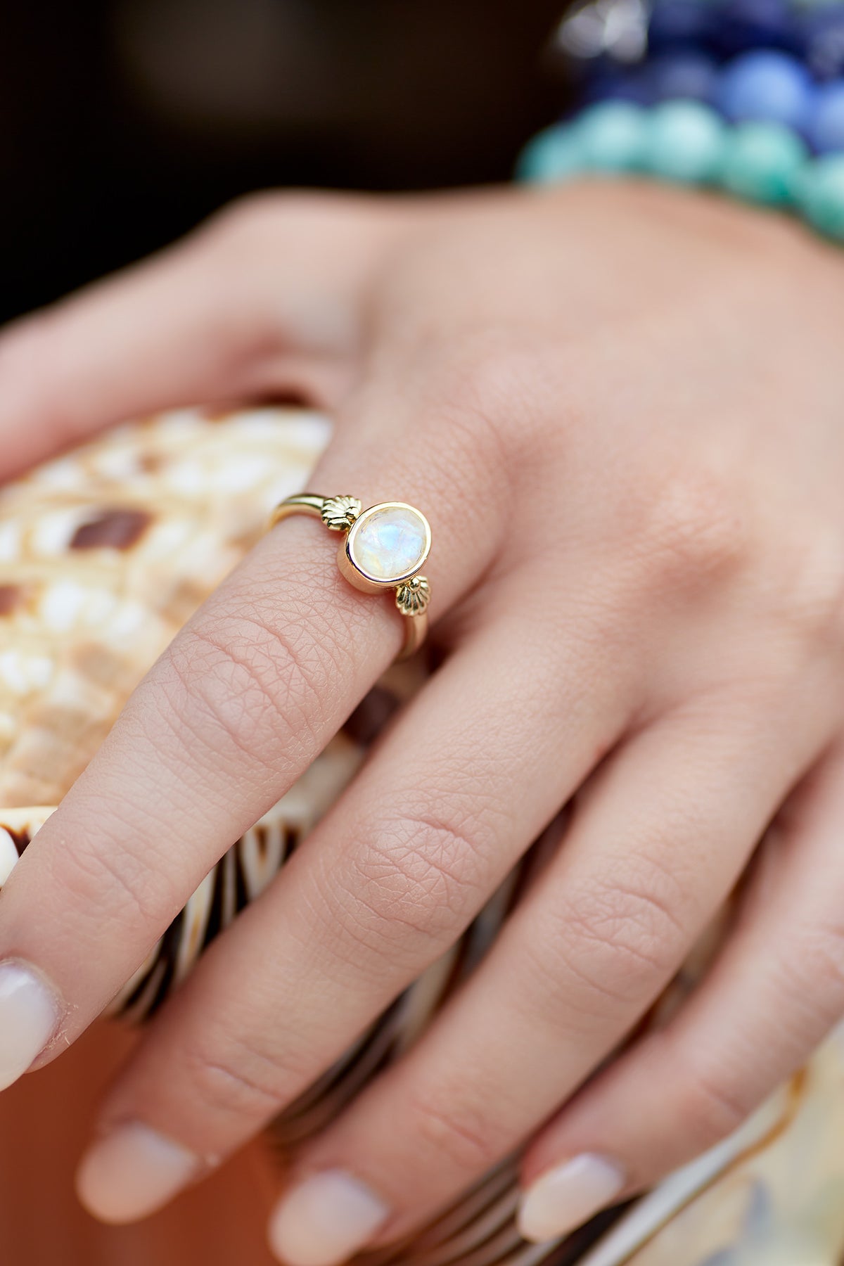 Gold Moonstone Intuition Ring