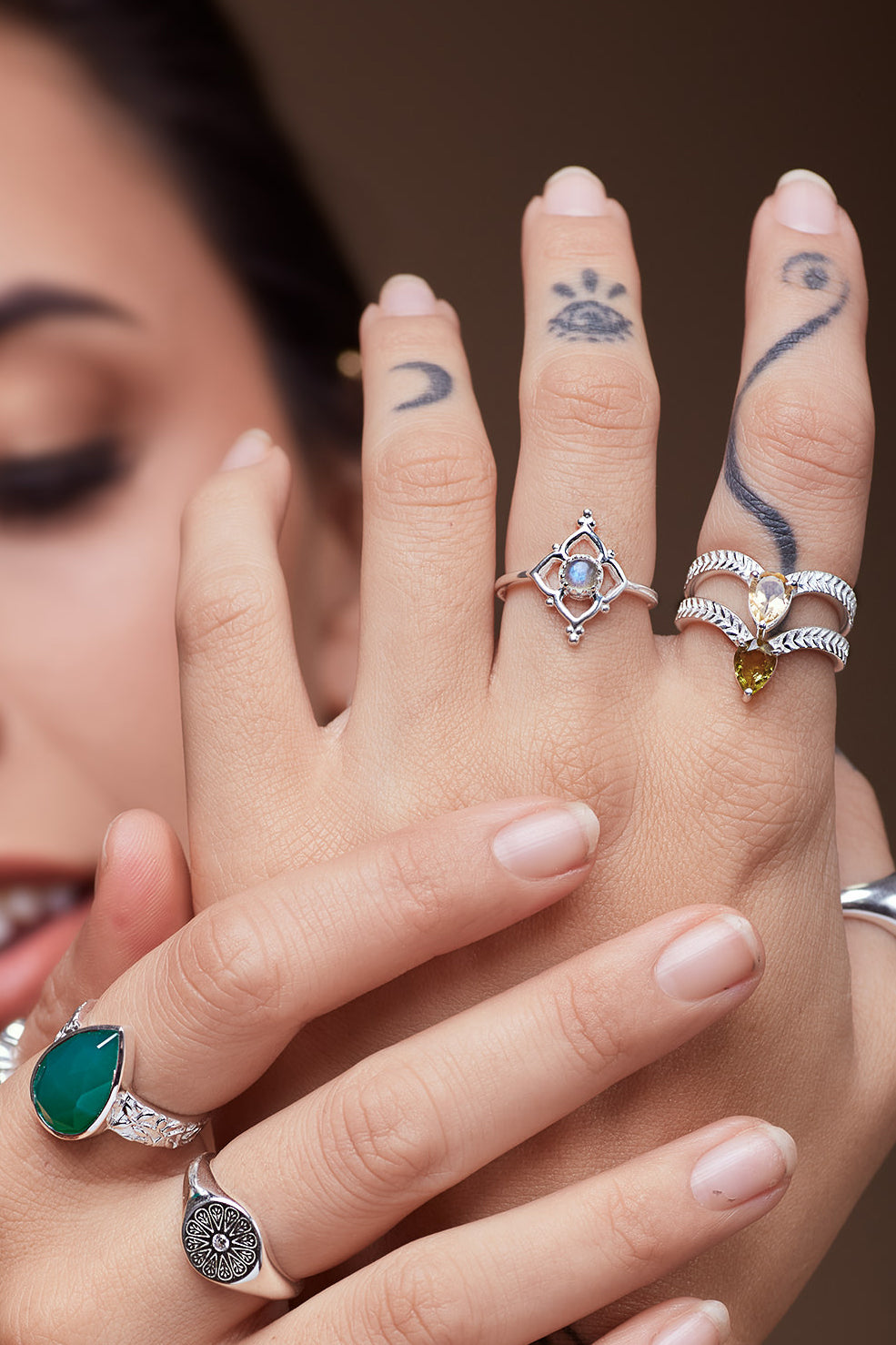 Labradorite Blossom Ring - Silver