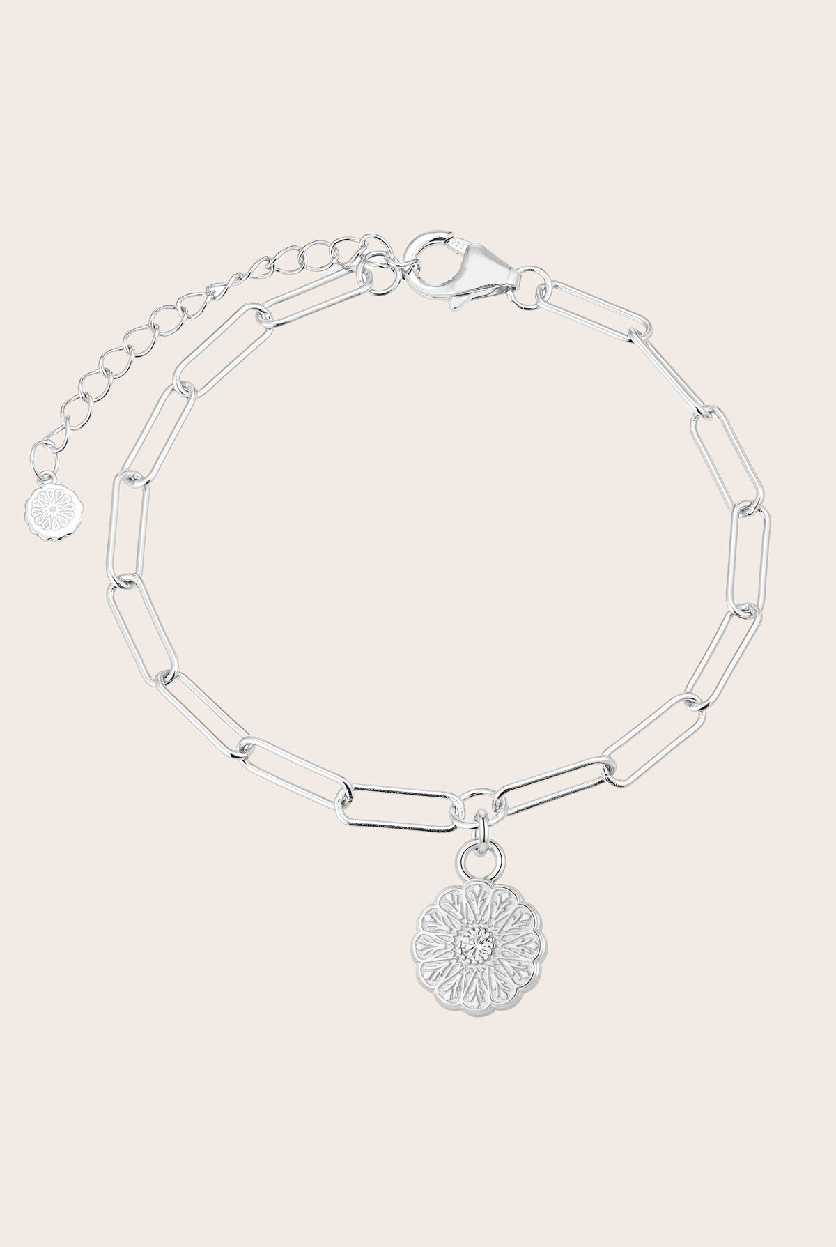 Silver Birthstone Bracelet - April/Diamond