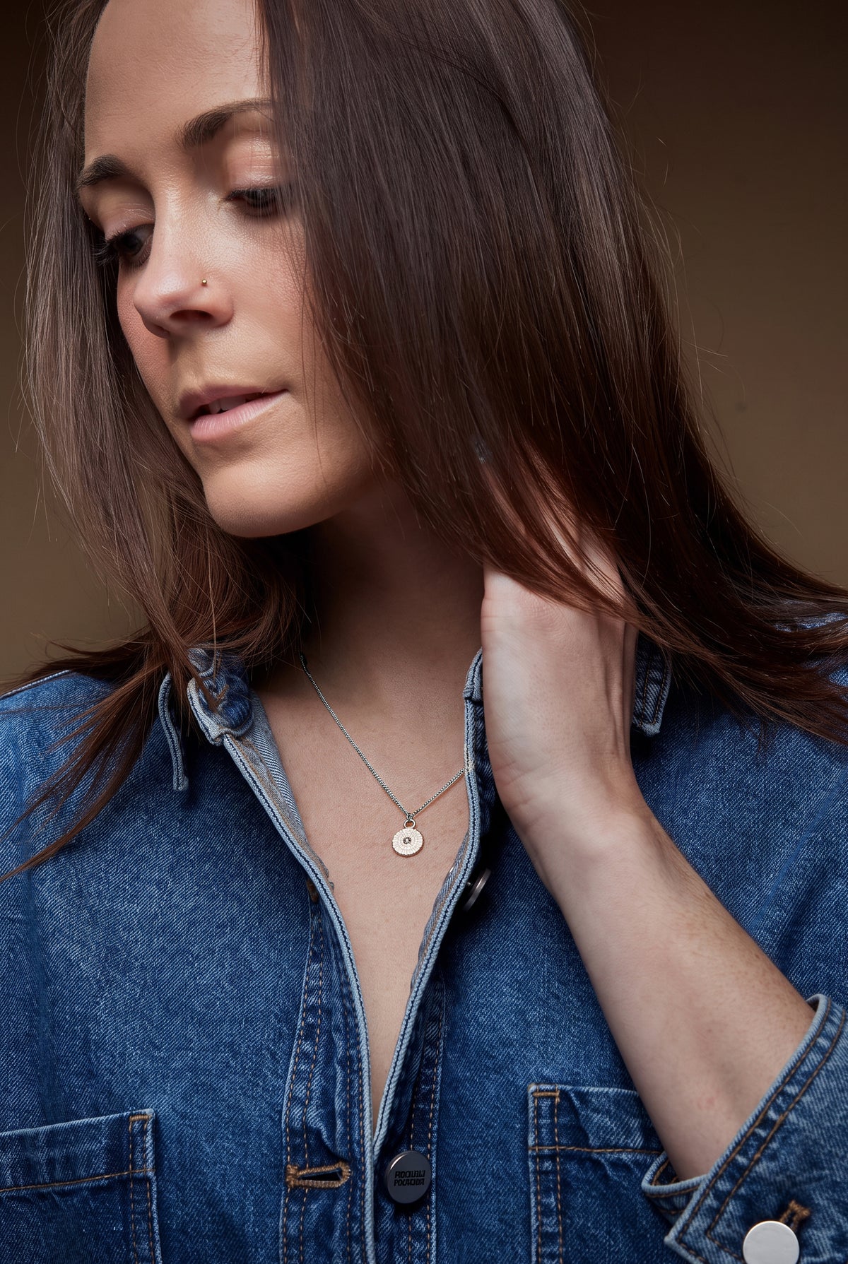 Silver Birthstone Necklace - July/Ruby