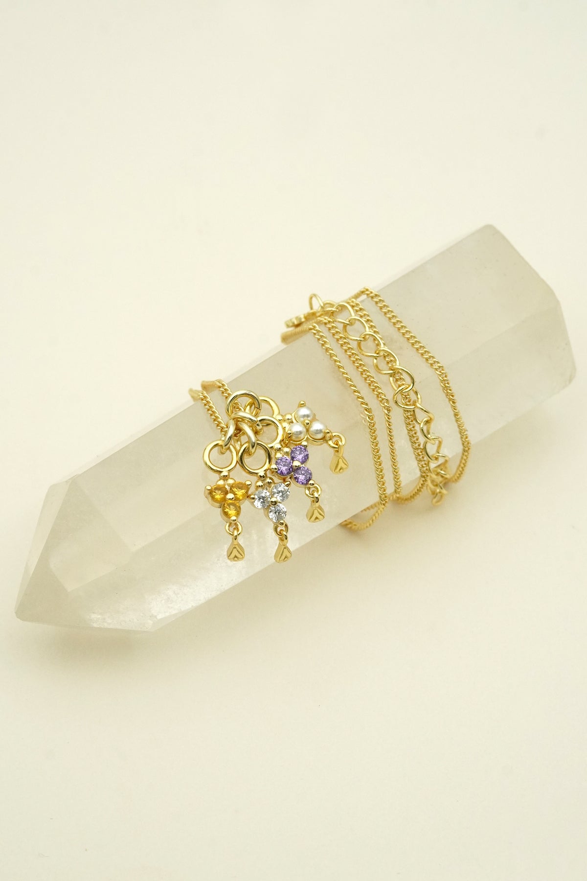 Custom Birthstone Necklace - Gold