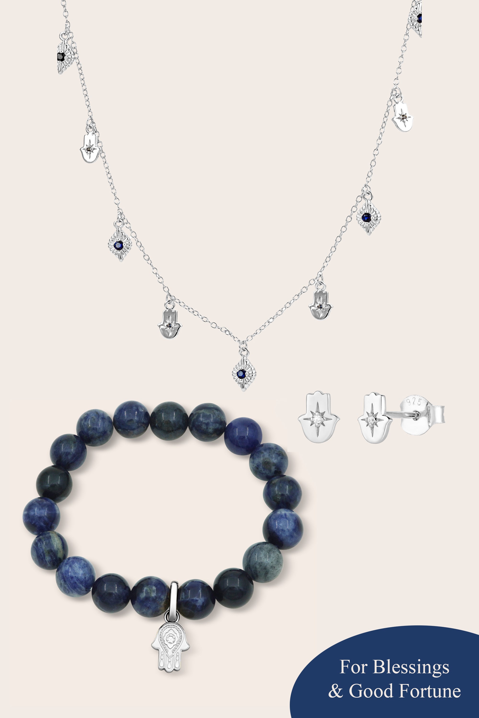 Hamsa Blessings Gift Set - Silver