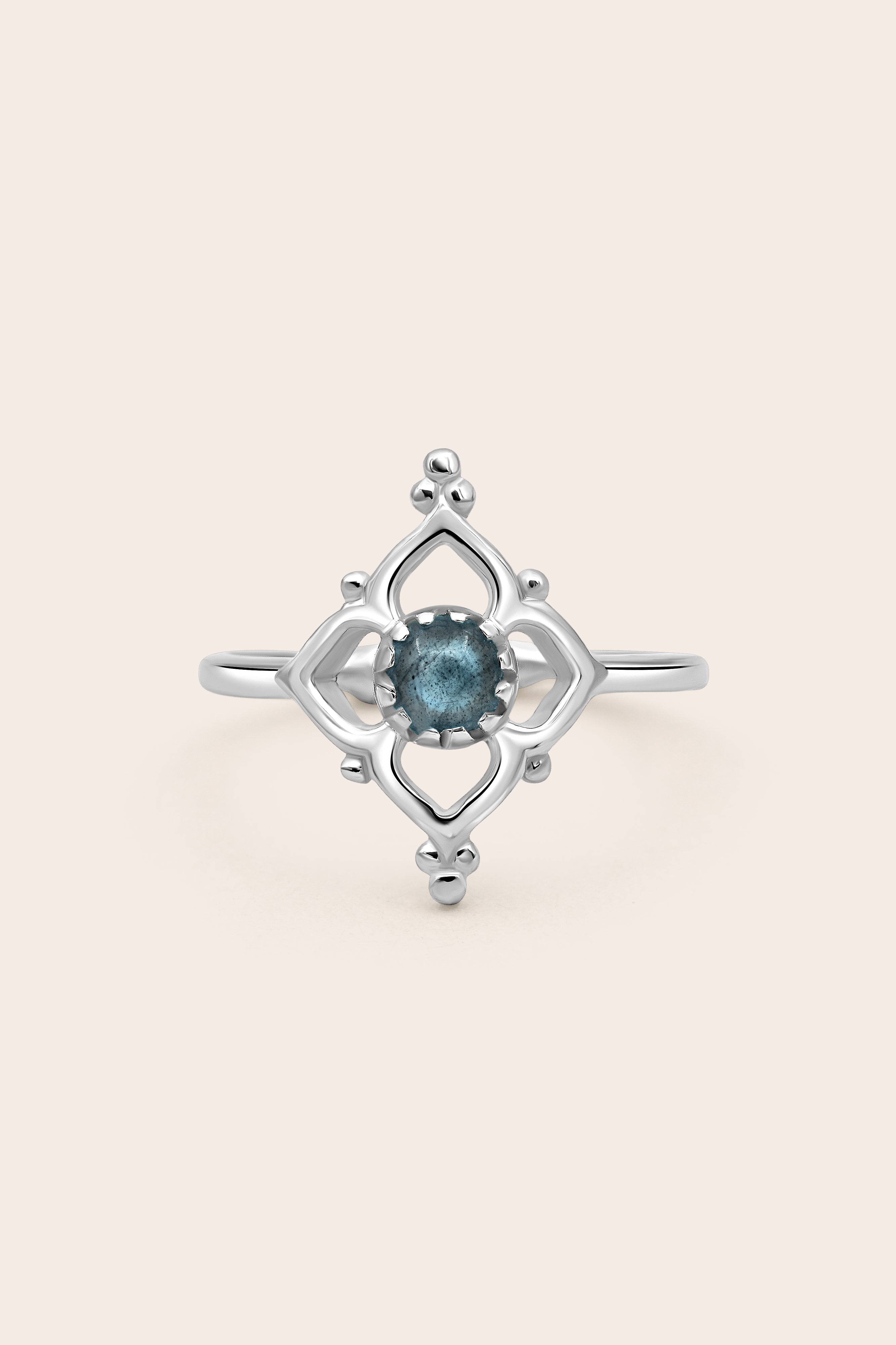 Labradorite Blossom Ring - Silver