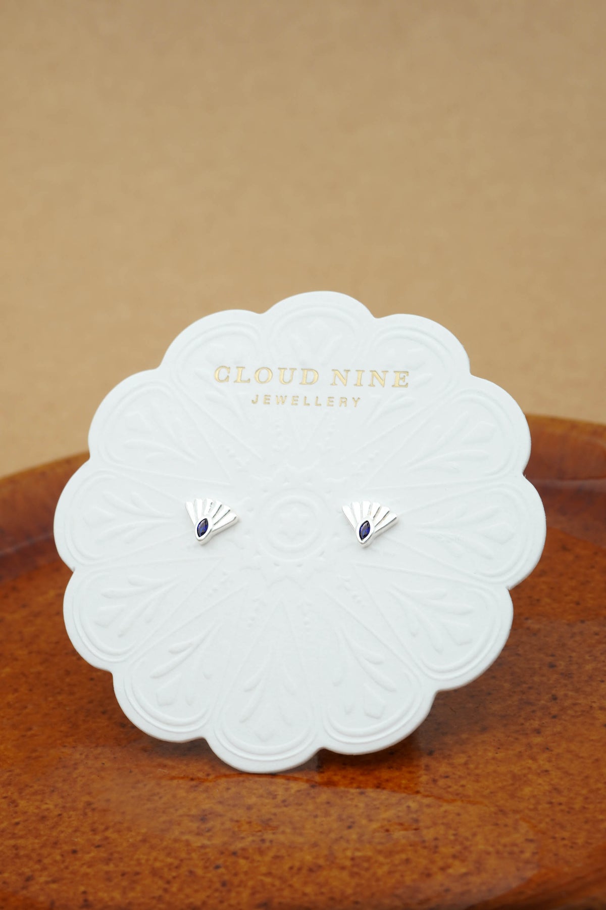 Fantail Studs Blue - Silver