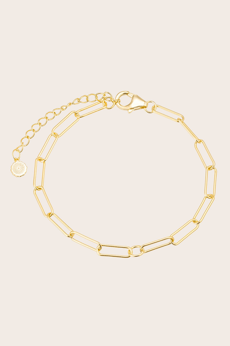 Paperclip Link Bracelet - Gold