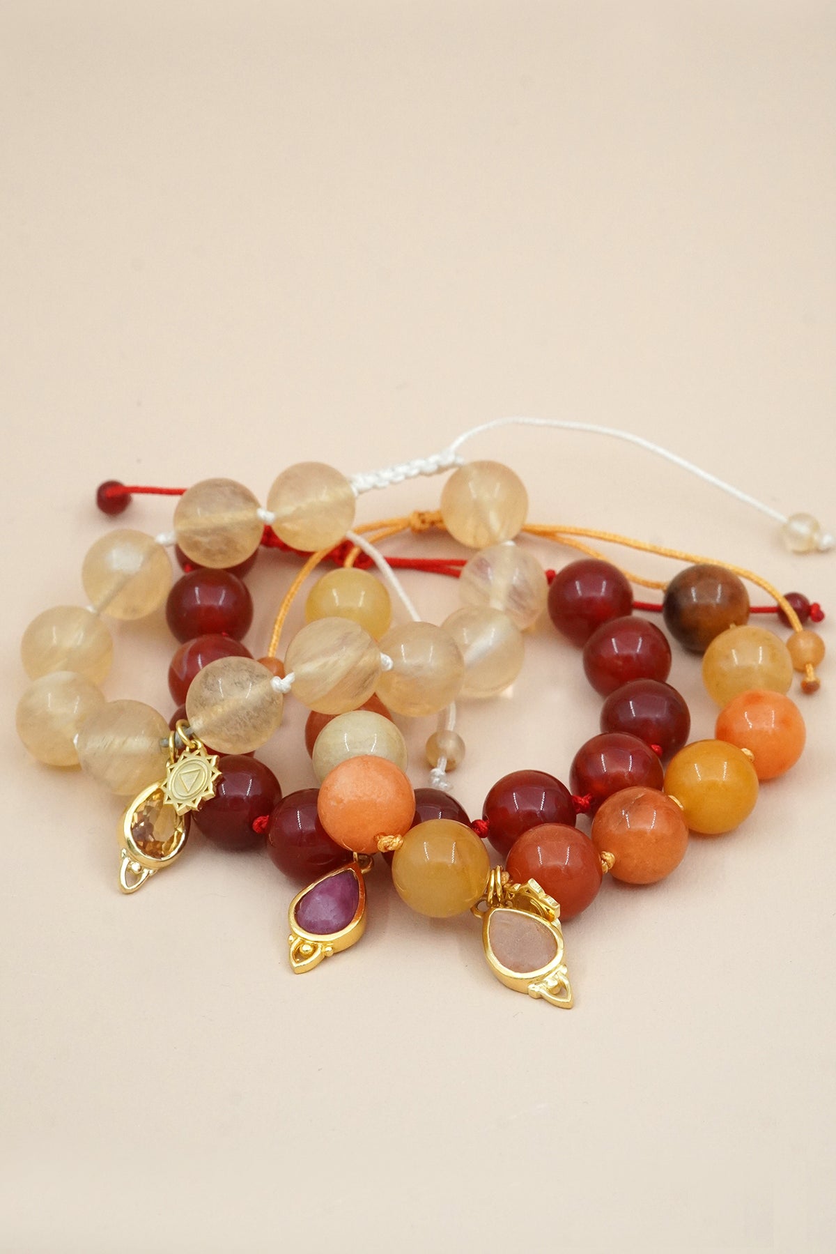 Root Chakra Mala Bracelet - Gold
