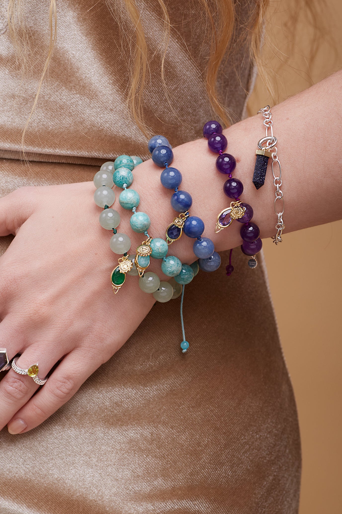 Third Eye Chakra Mala Bracelet - Gold