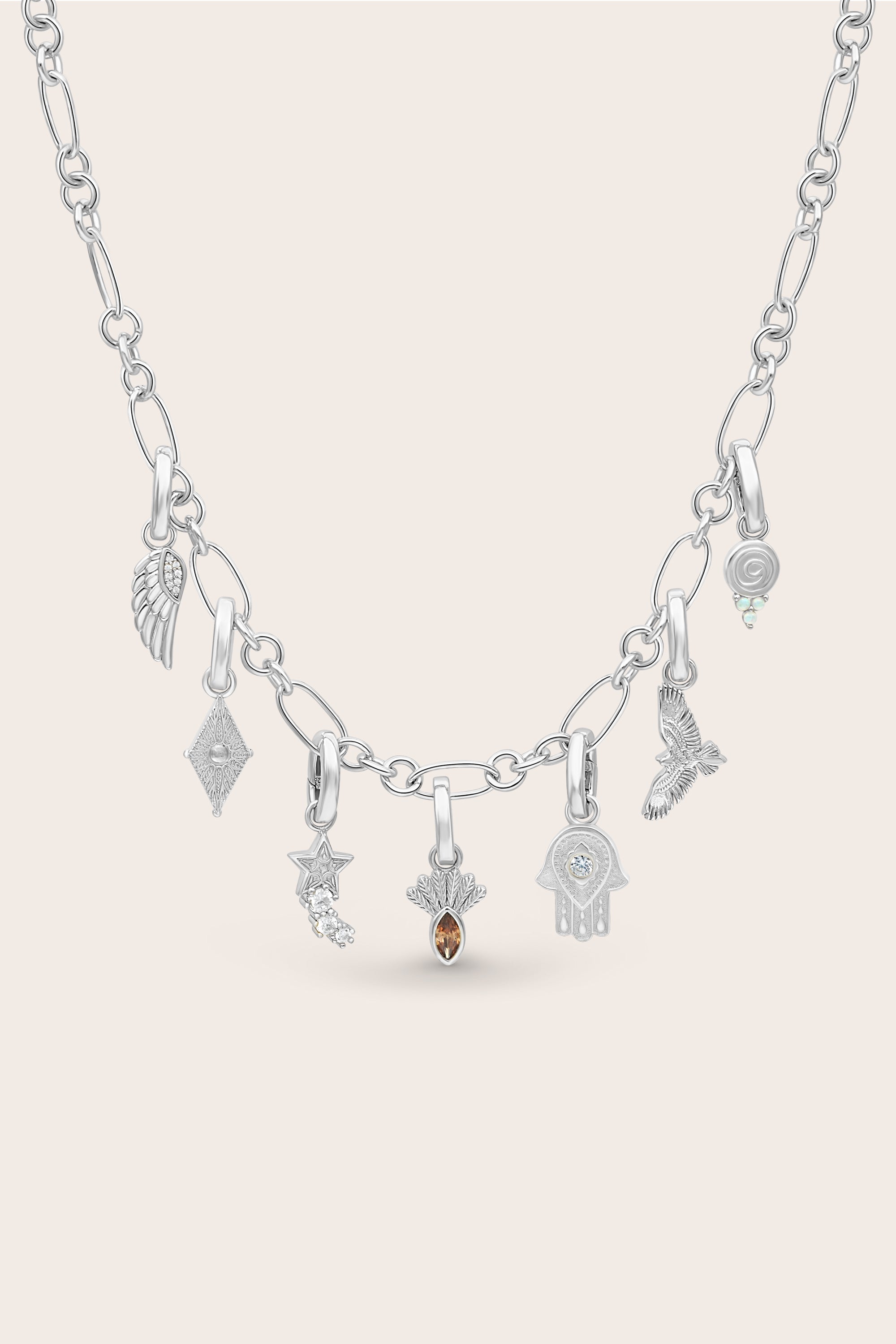 Fantail Charm Brown - Silver