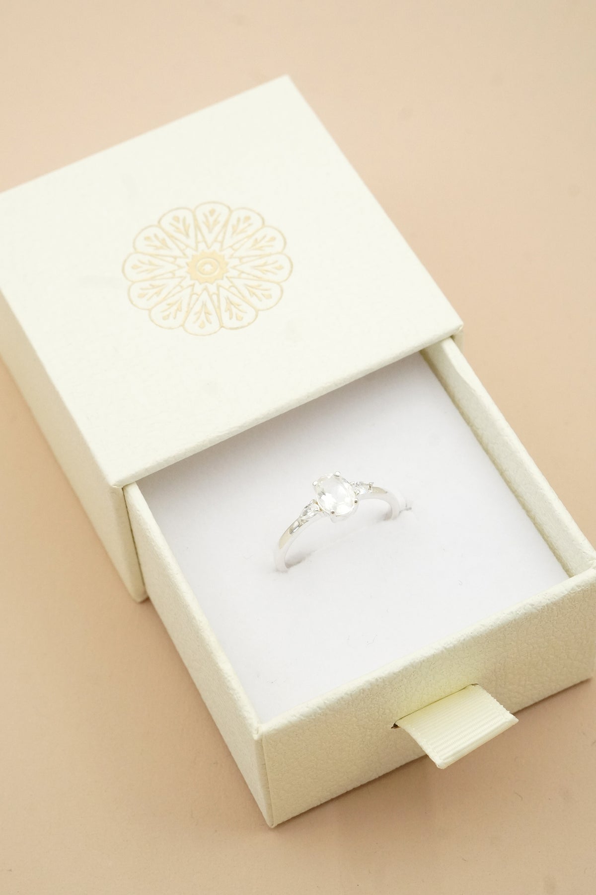 April Birthstone Ring - Silver