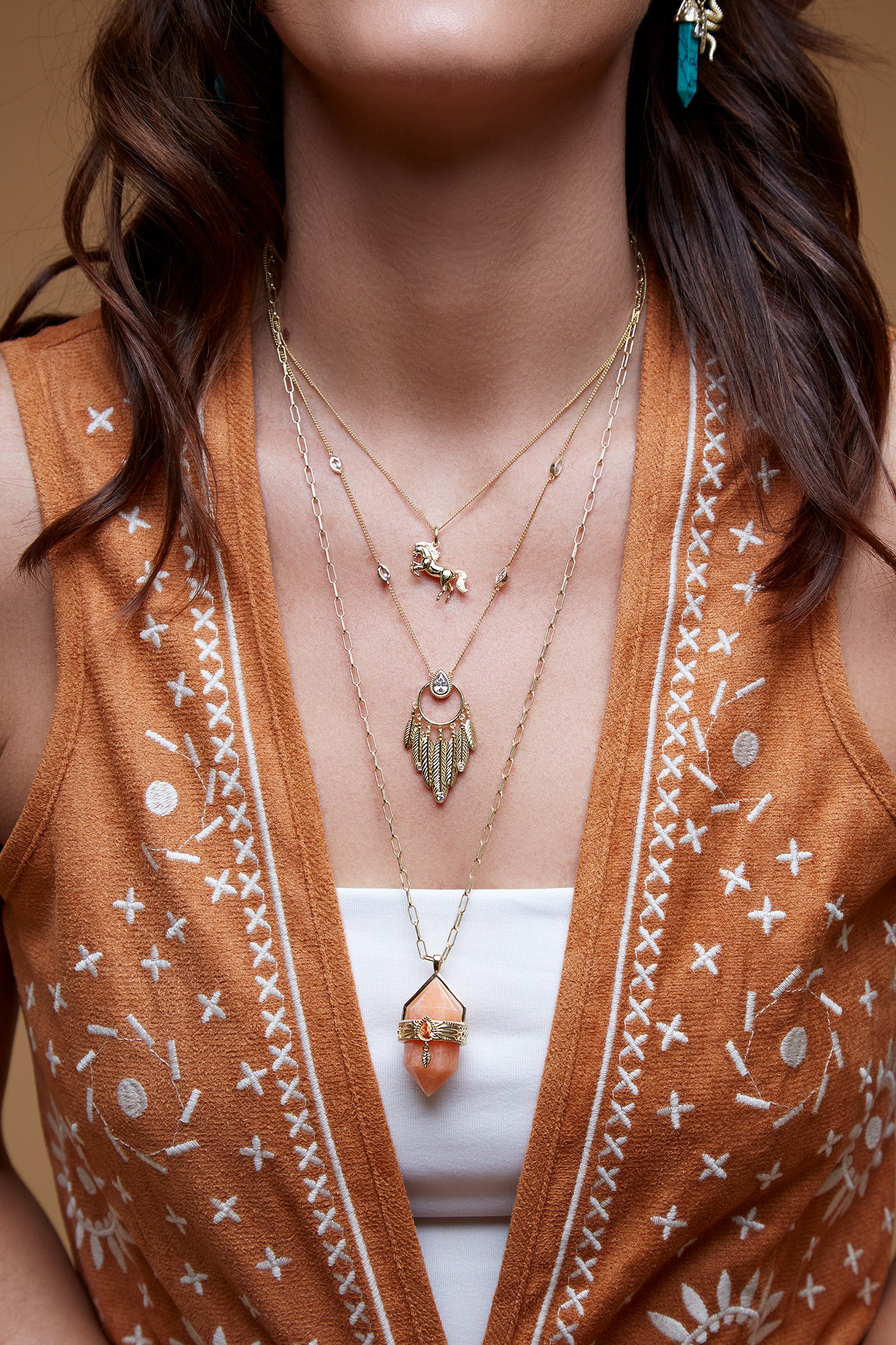 Stand Strong Horse Necklace - Gold