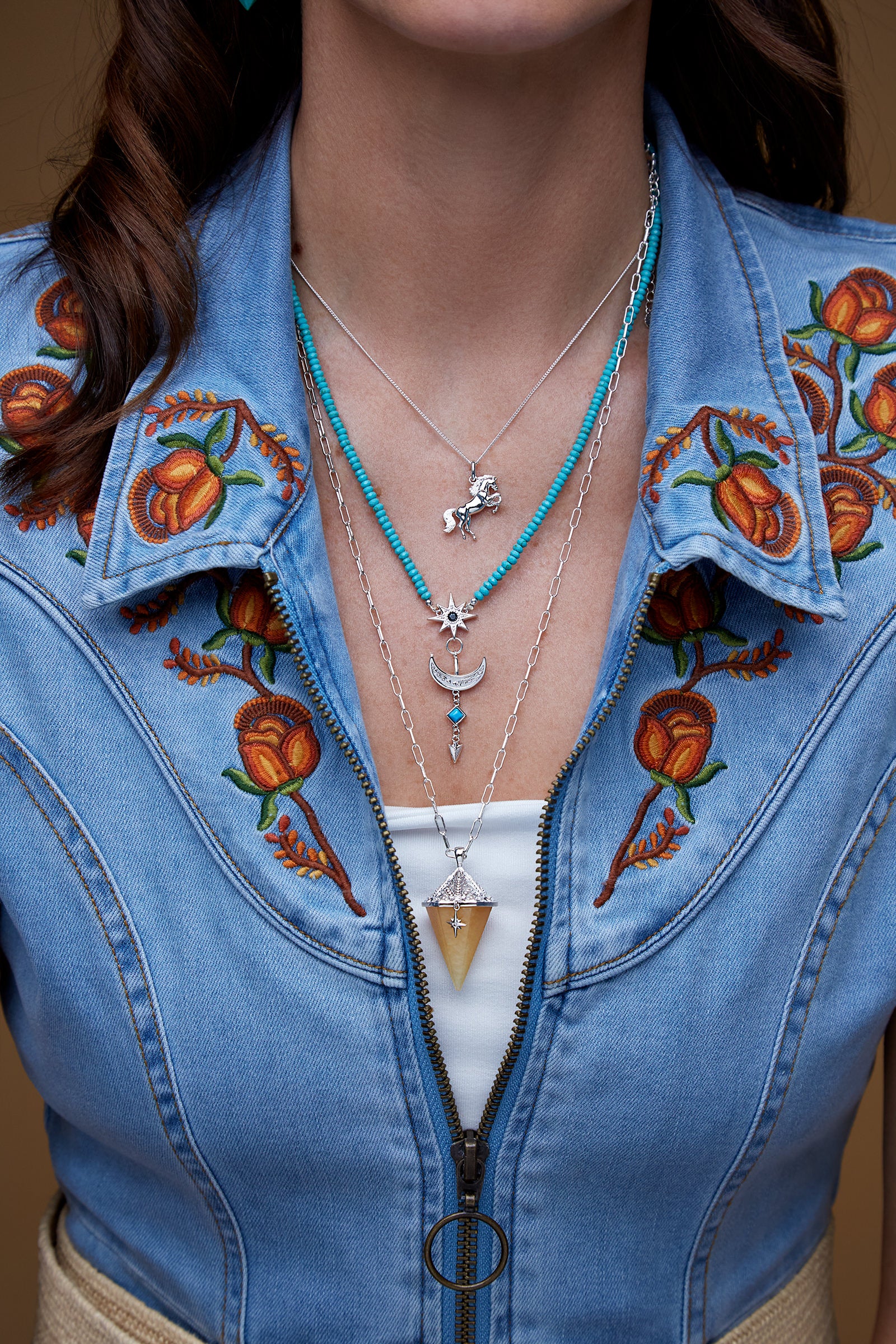 Stand Strong Horse Necklace - Silver
