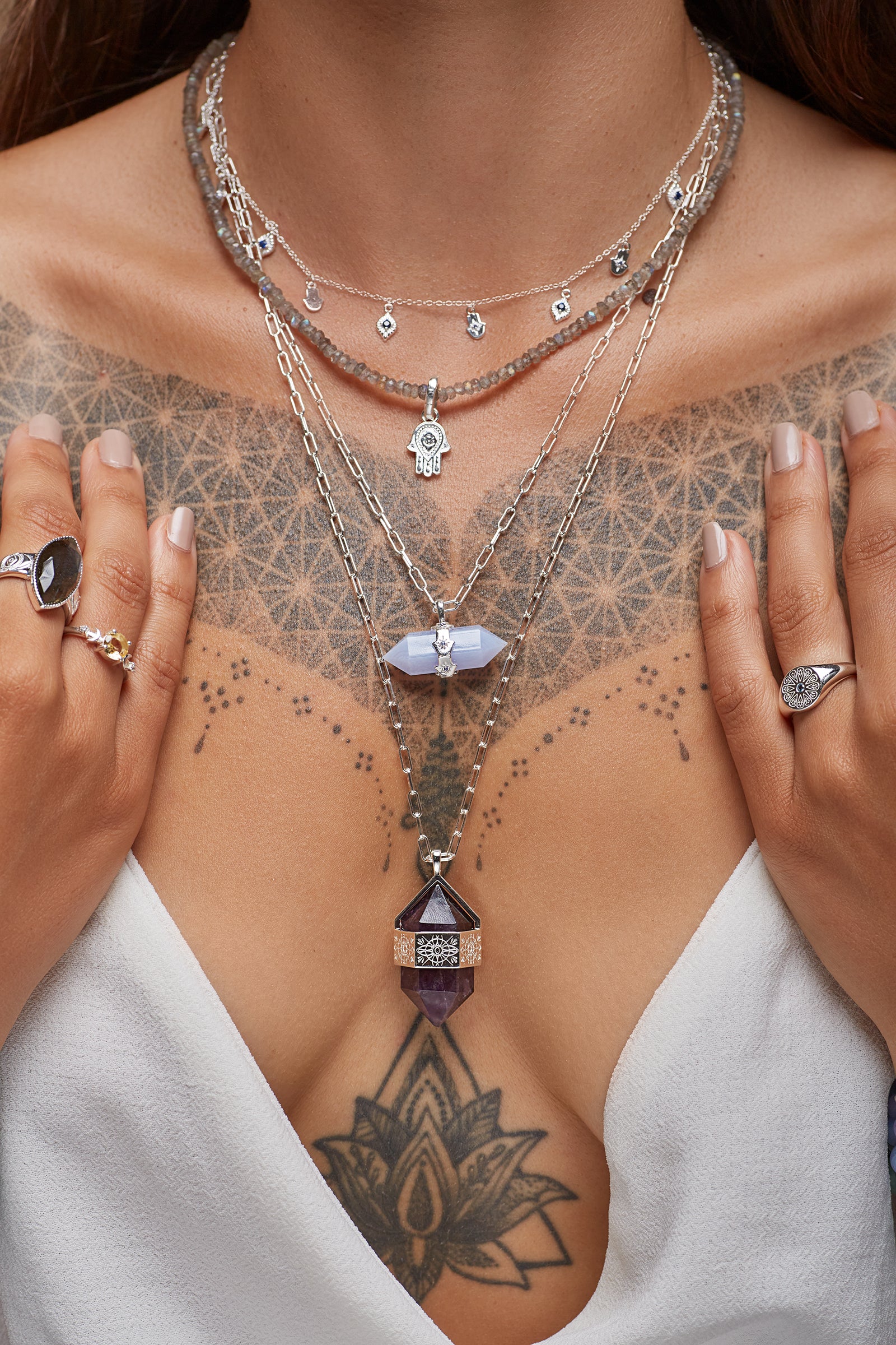 Hamsa Blessings Gift Set - Silver