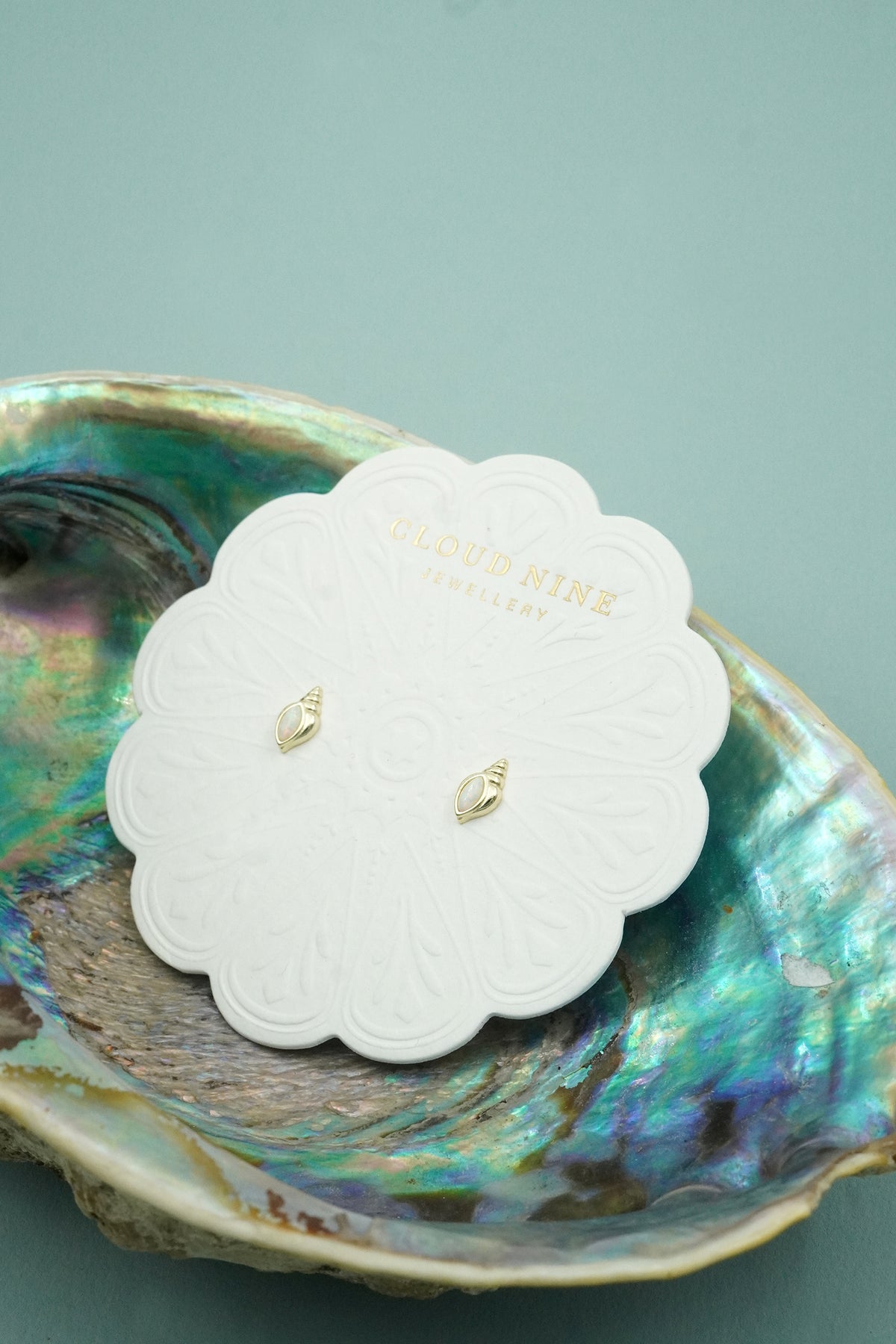 Gold Conch Shell Studs