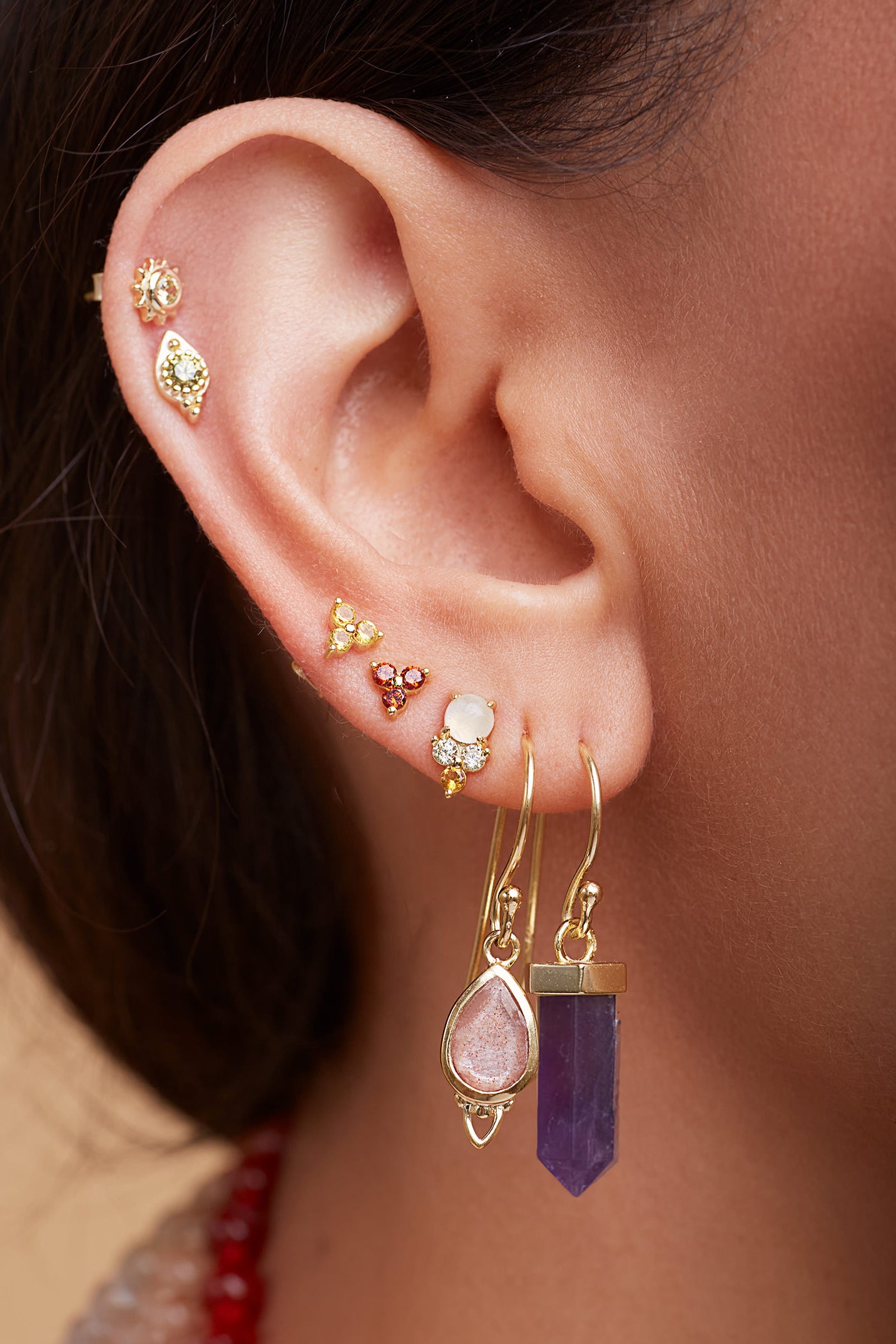 Amethyst Divine Clarity Earrings - Gold