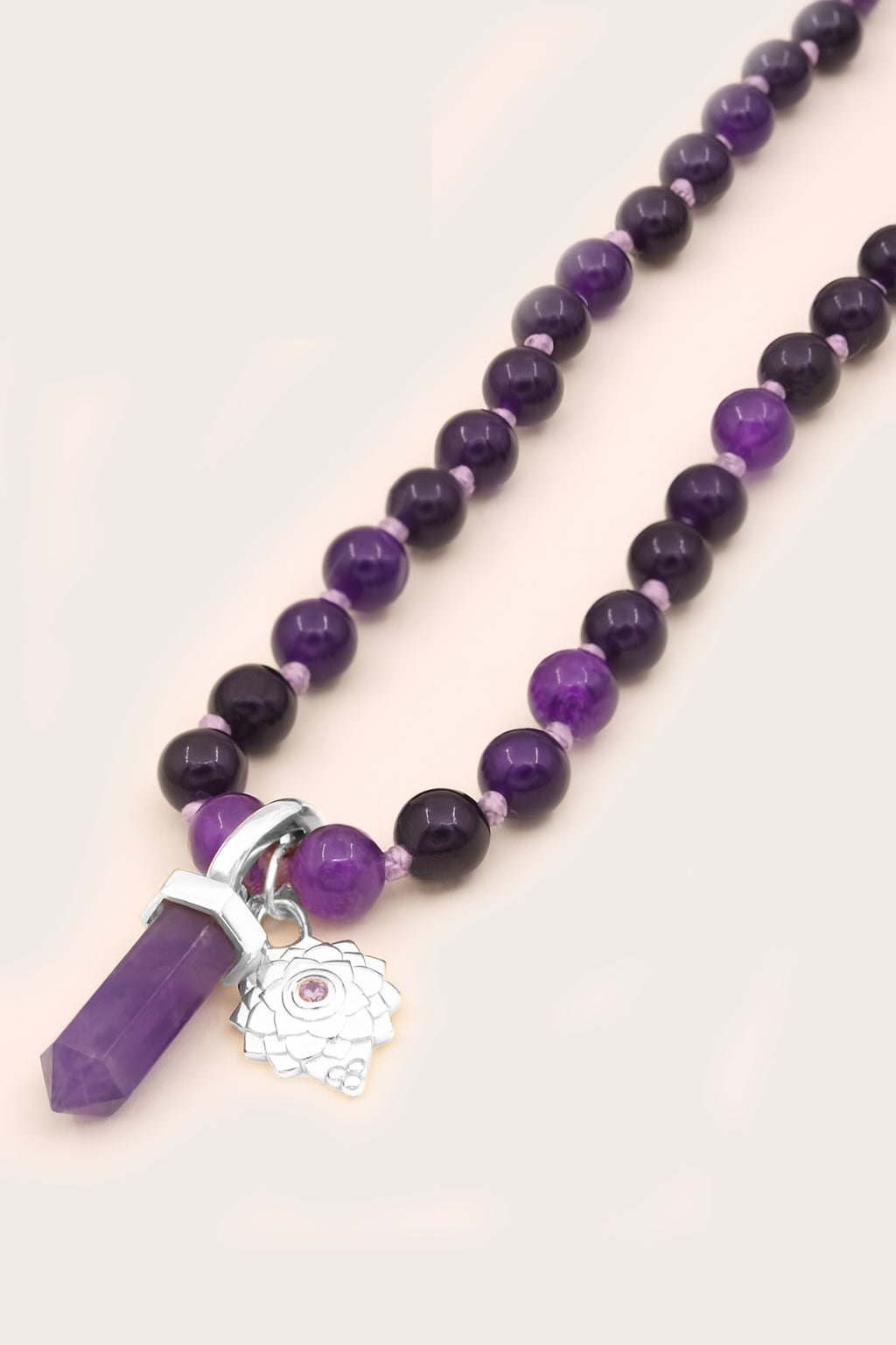 Crown Chakra Mala Necklace - Silver