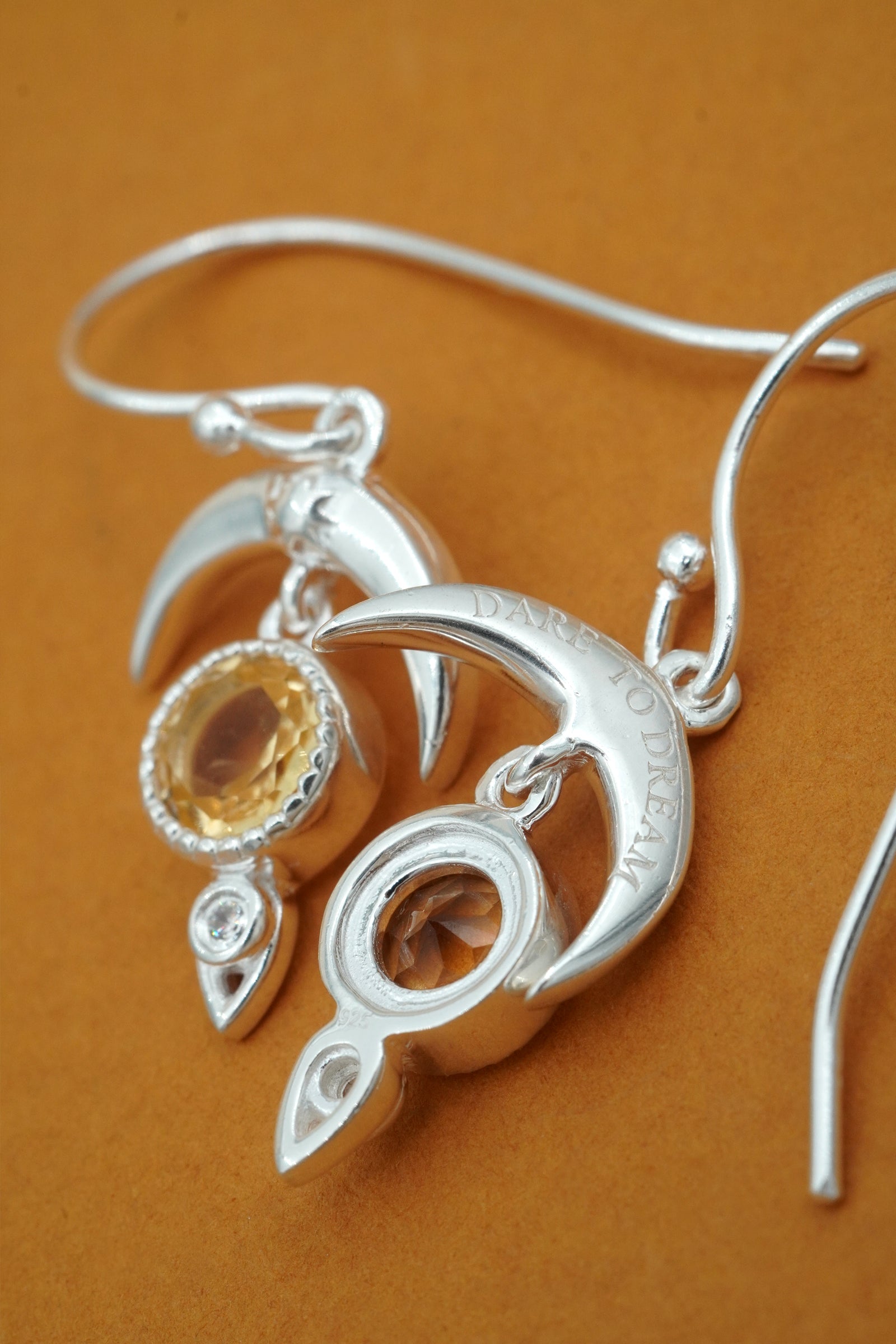 Citrine Dare to Dream Earrings - Silver