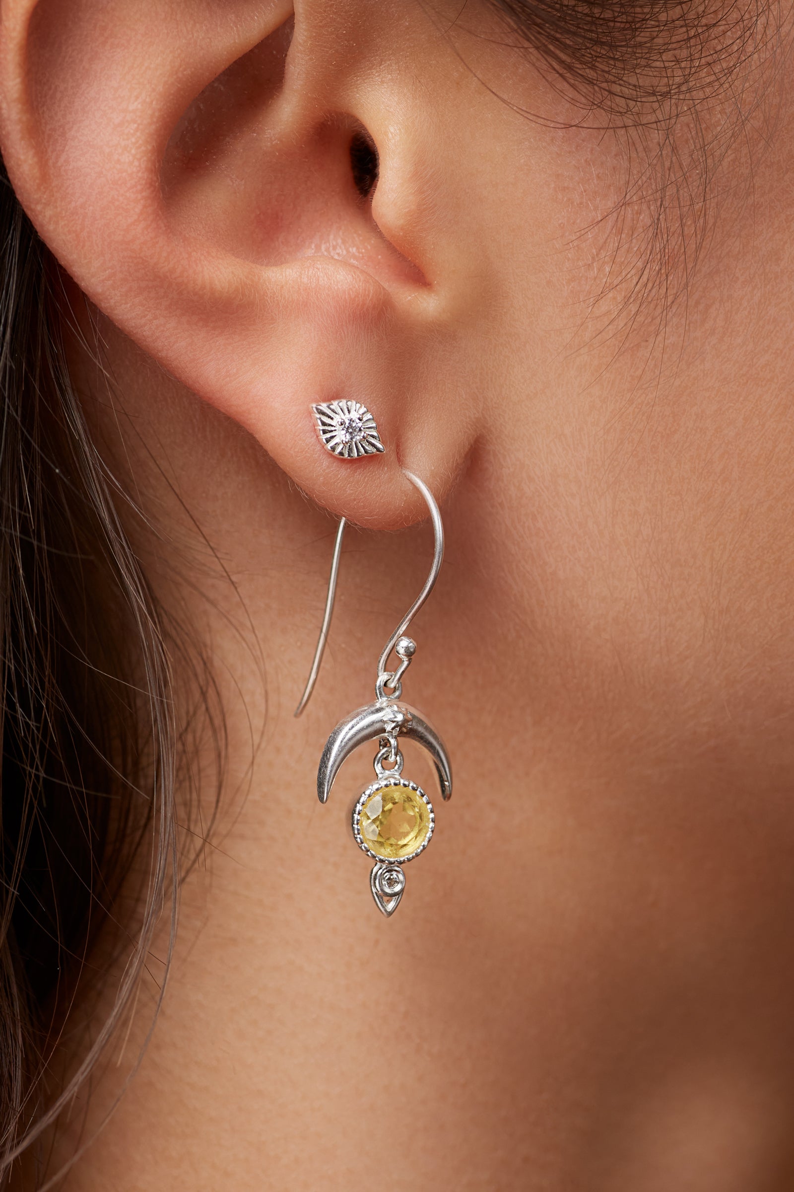 Citrine Dare to Dream Earrings - Silver