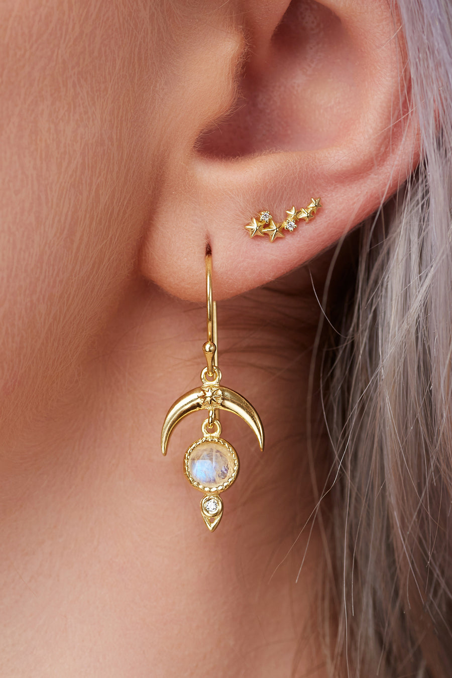 Moonstone Dare to Dream Earrings - Gold