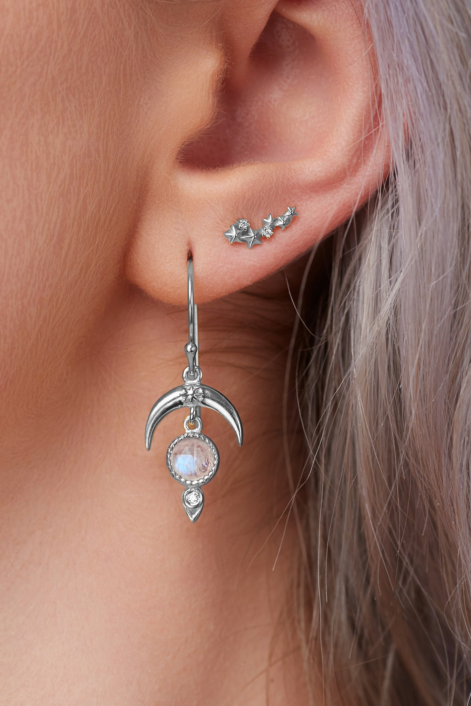 Moonstone Dare to Dream Earrings - Silver