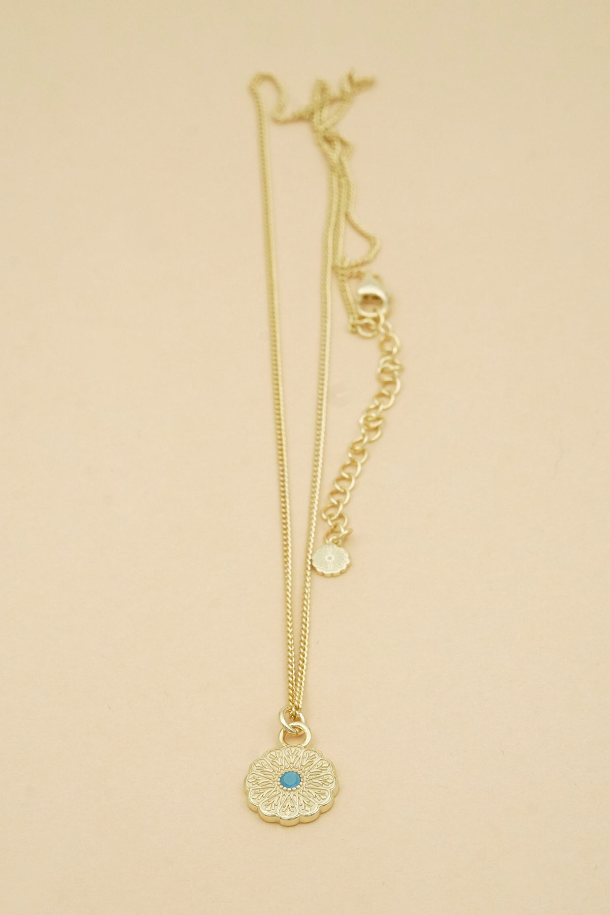 Gold Birthstone Necklace - December/Turquoise