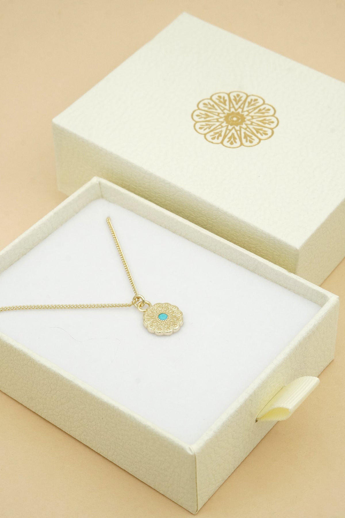 Gold Birthstone Necklace - December/Turquoise