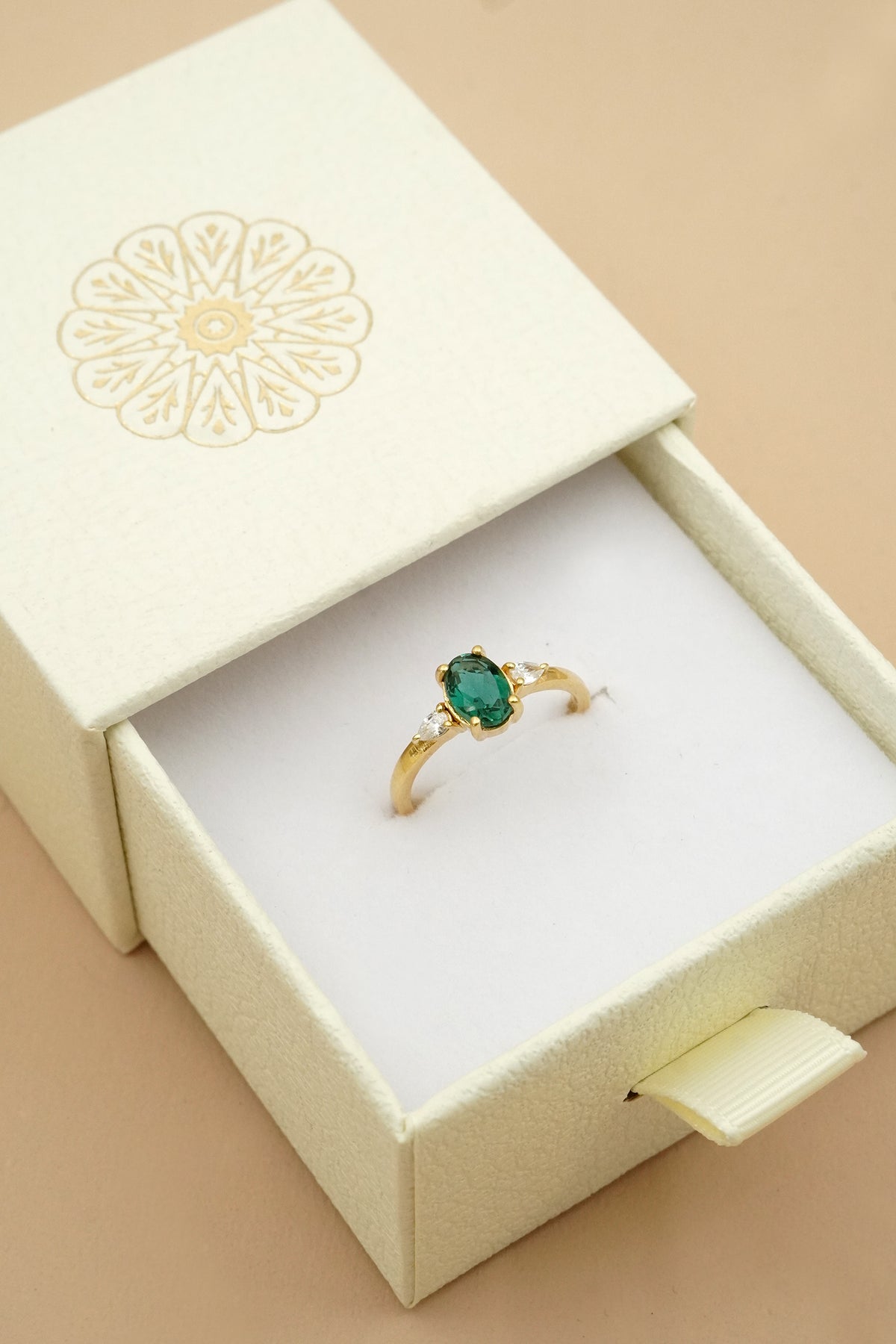 May Birthstone Ring - Gold
